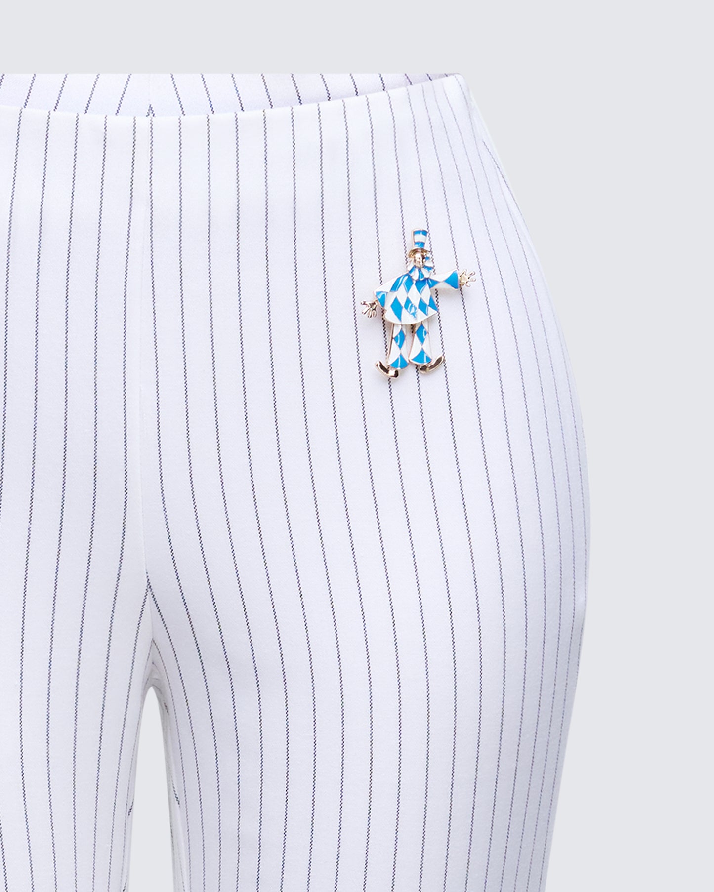 Salome White Stripe Capri Pant