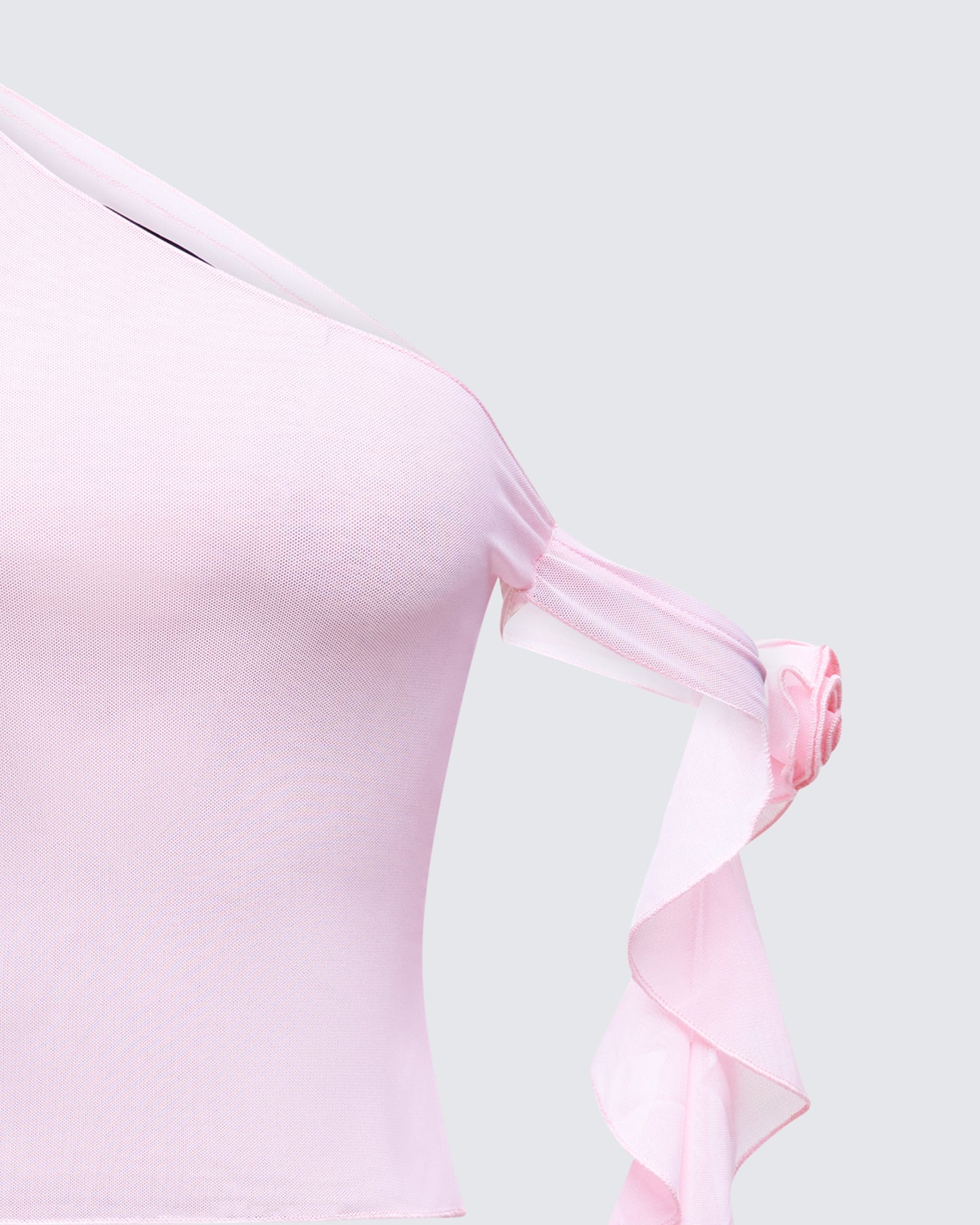 Sylphine Pink Mesh Asymmetric Top