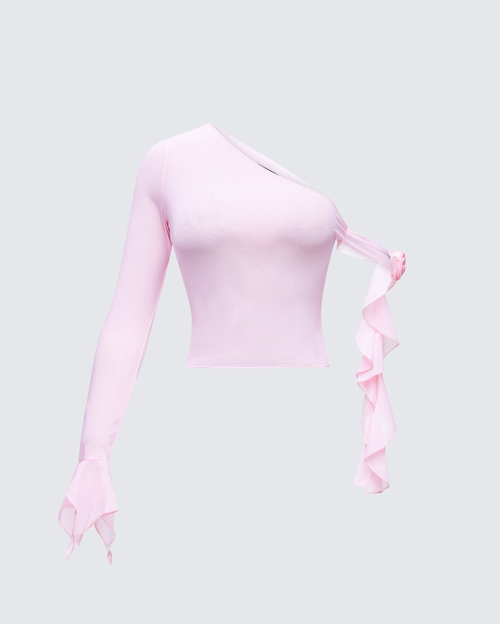 Sylphine Pink Mesh Asymmetric Top product front