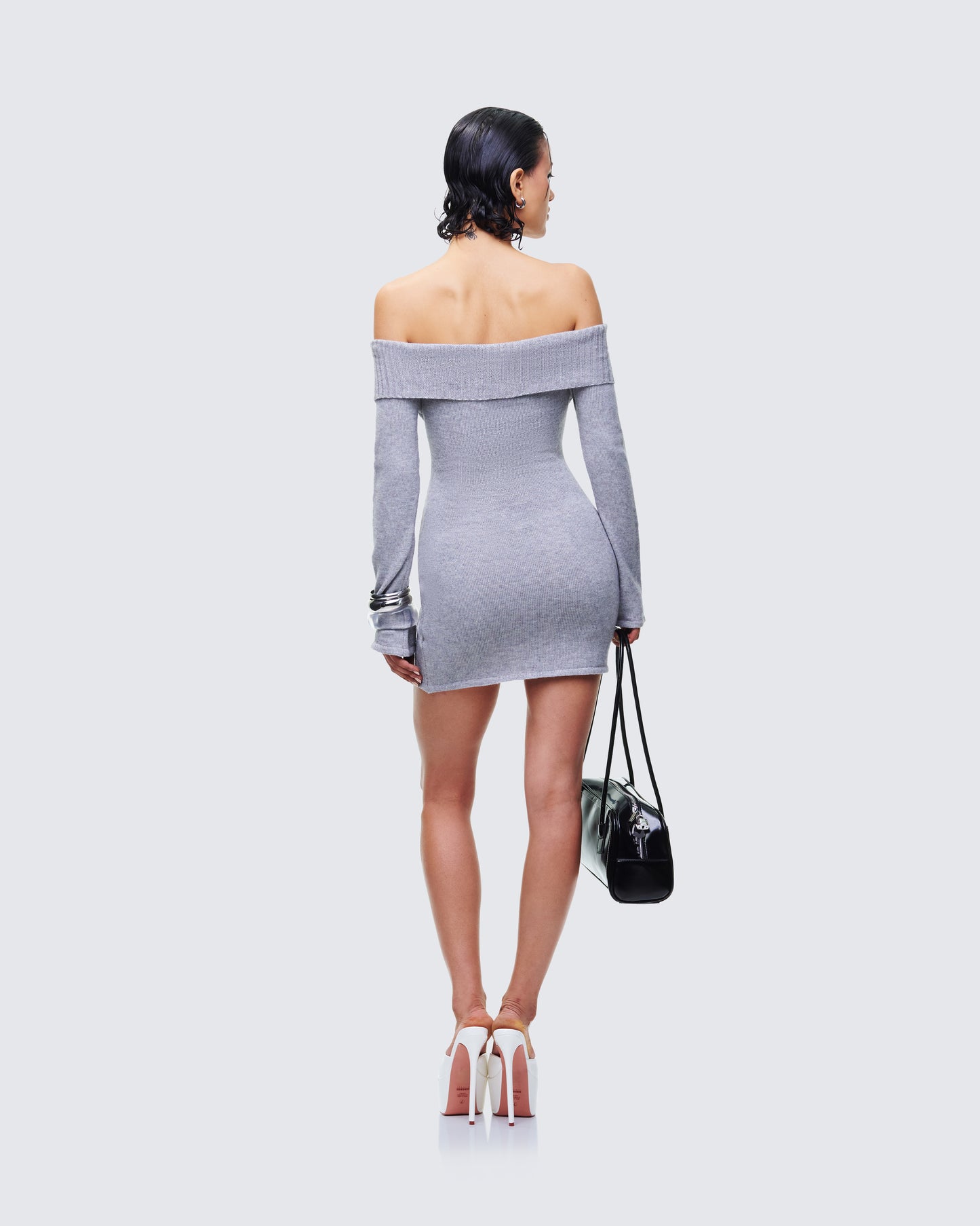 Abeni Grey Sweater Mini Dress