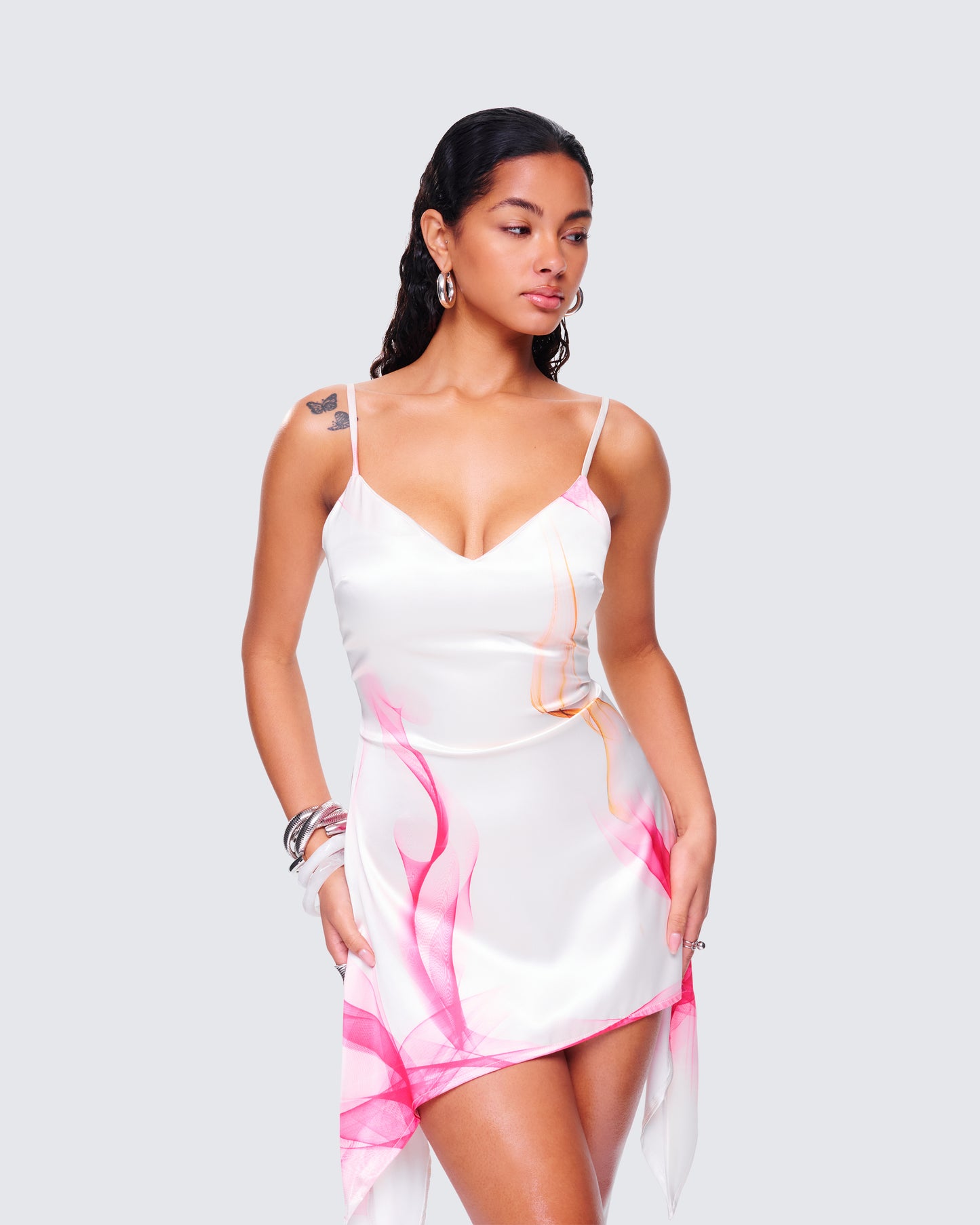 Luisa Pink Print Mini Dress