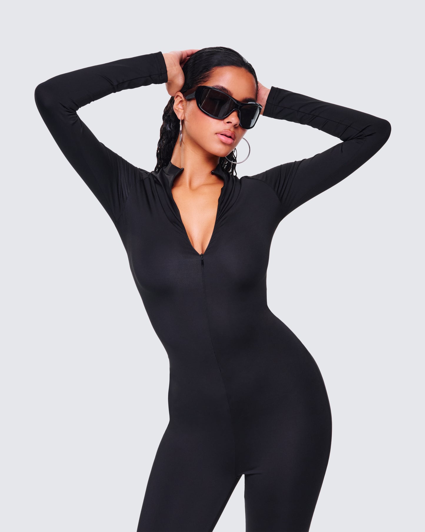 Brianna Black Zip Up Jumpsuit