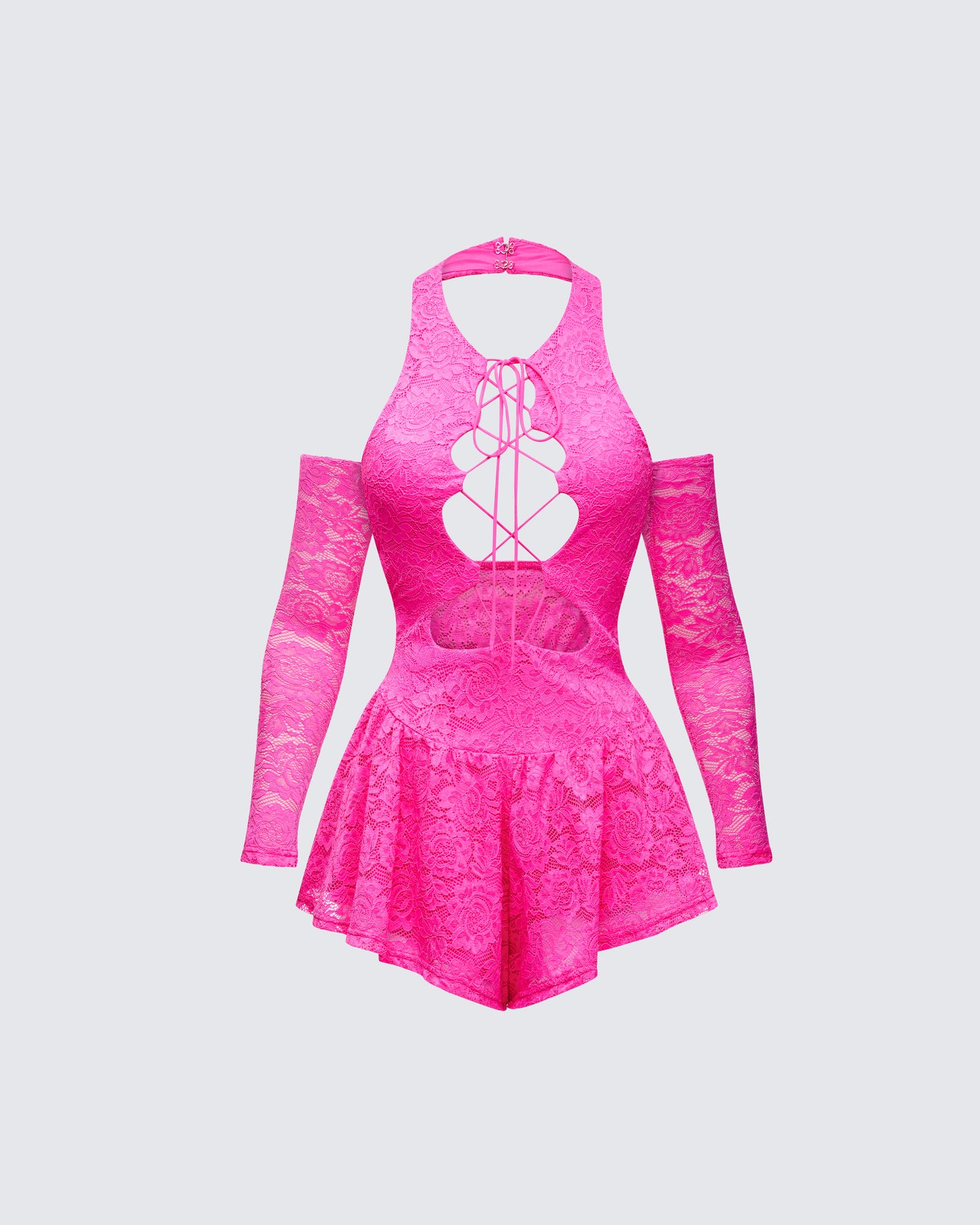 Aletheia Pink Lace Strap Detail Romper