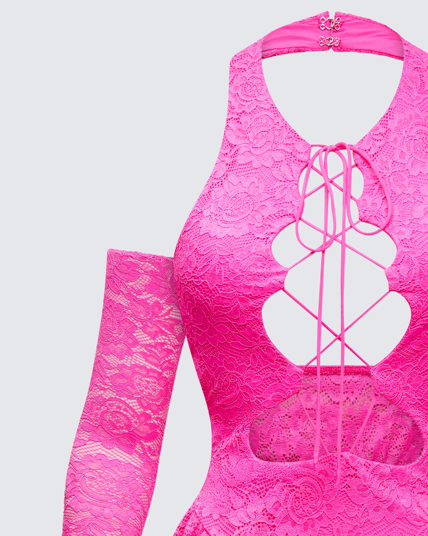 Aletheia Pink Lace Strap Detail Romper