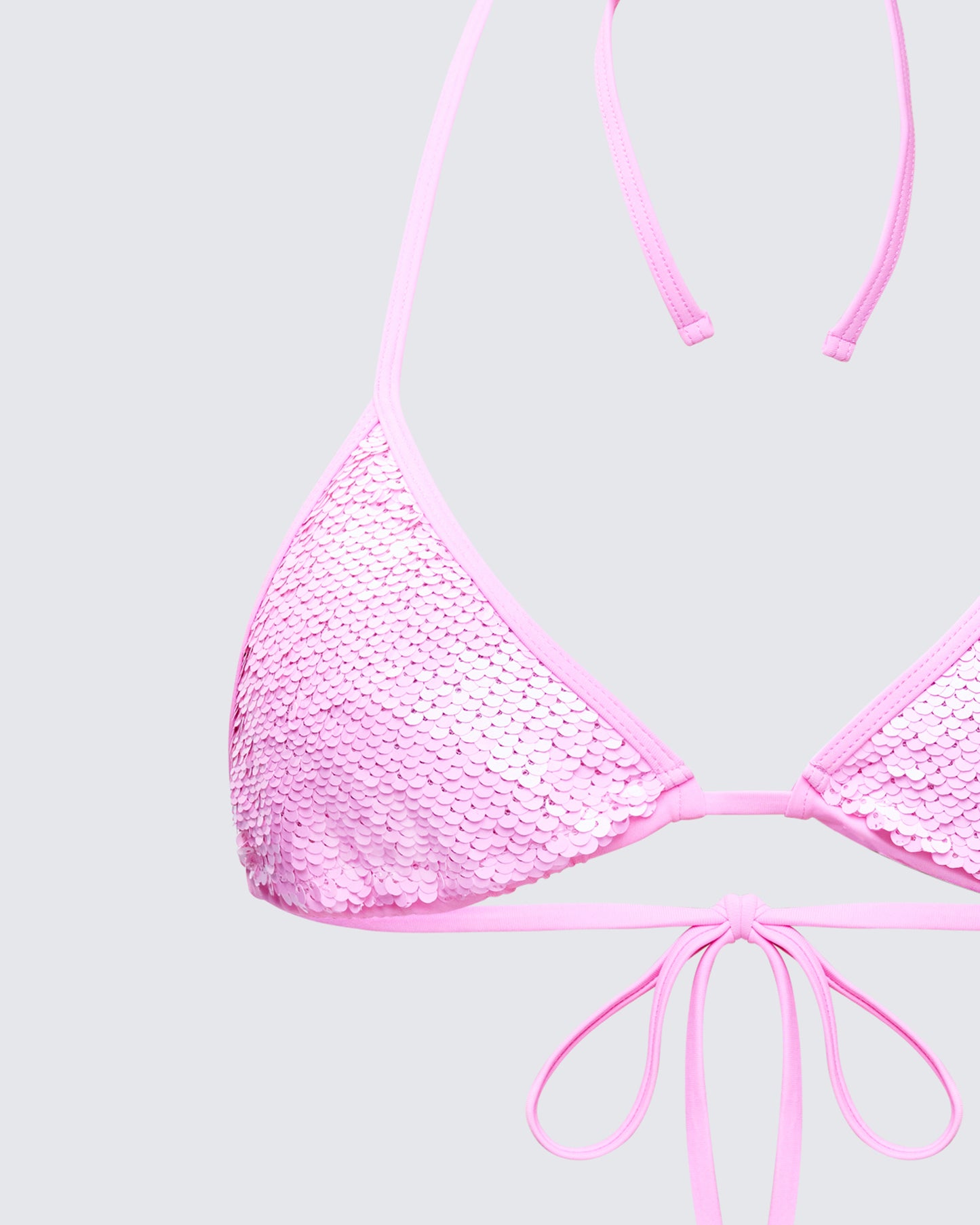 Amal Pink Sequin Bikini Top