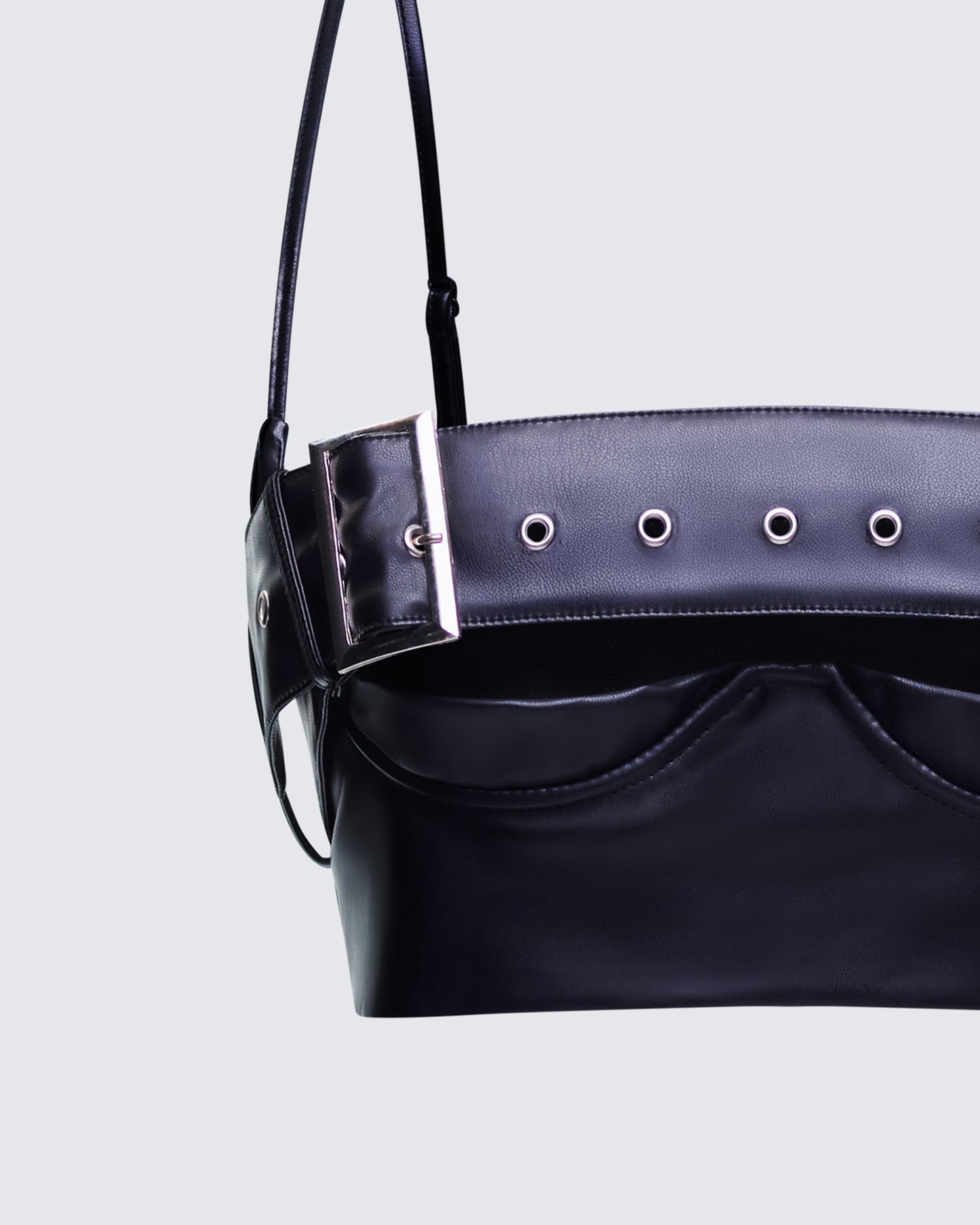 Kristin Black Vegan Leather Top