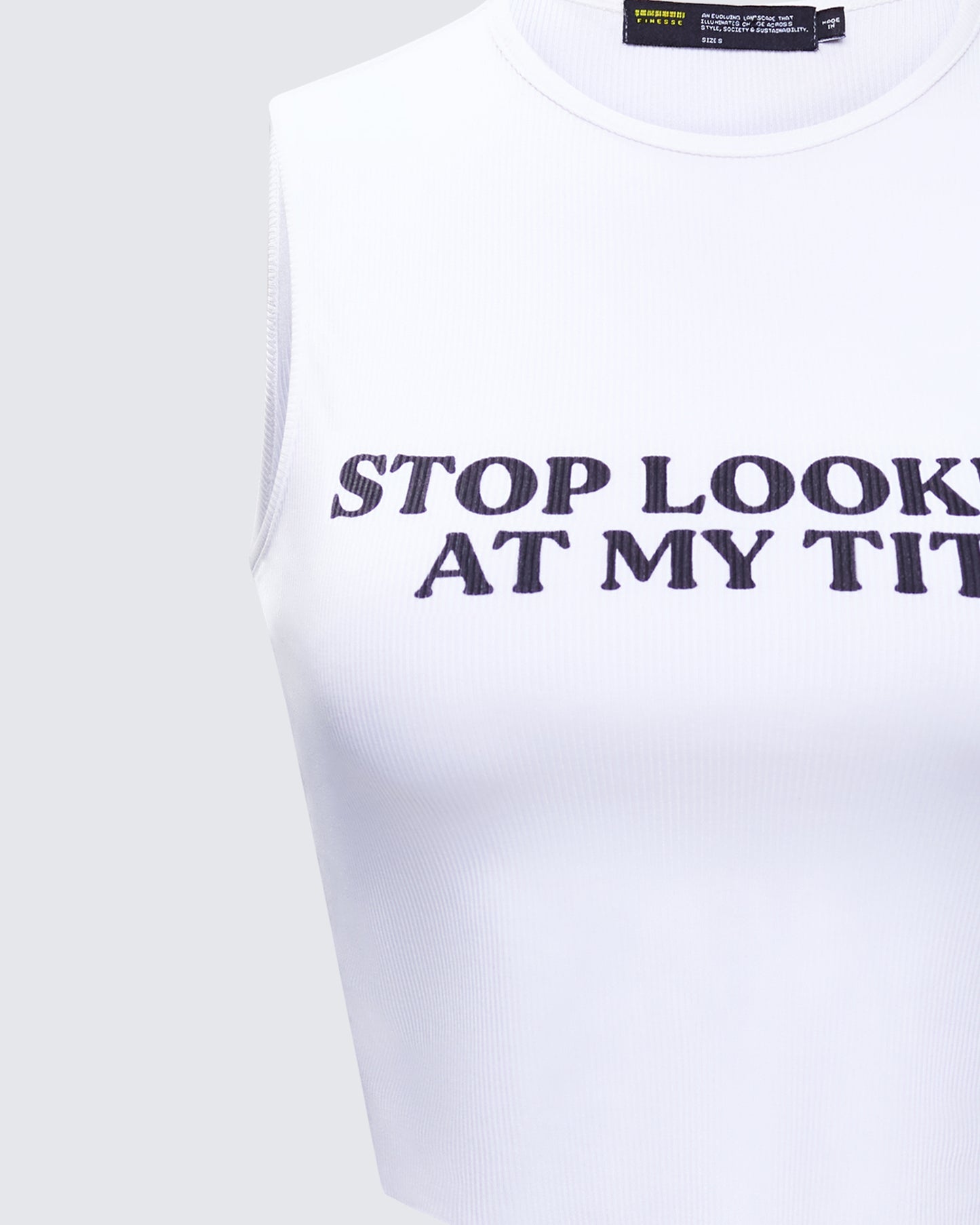 Nicolette White Rib Graphic Top