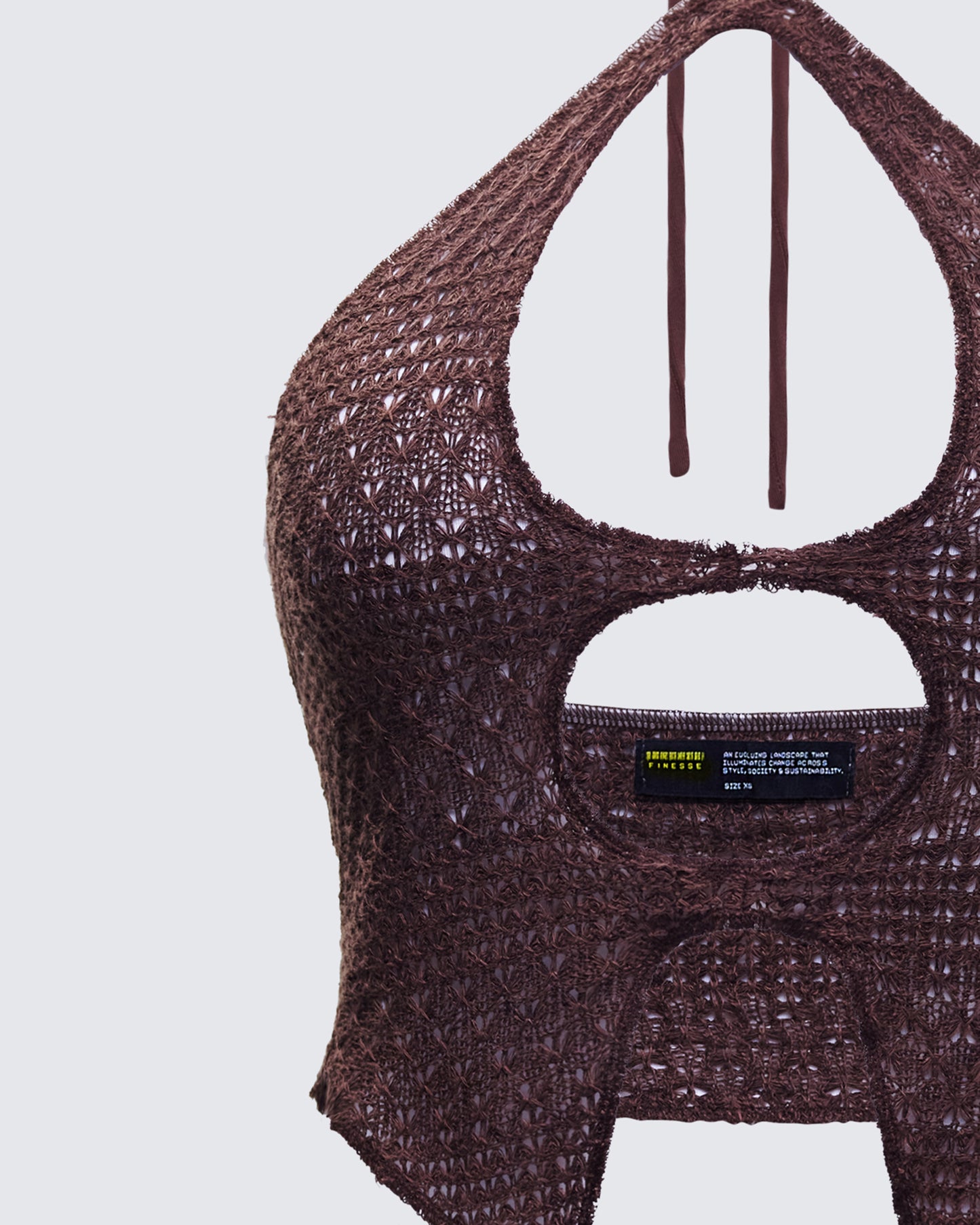 Landry Brown Knit Cut Out Top