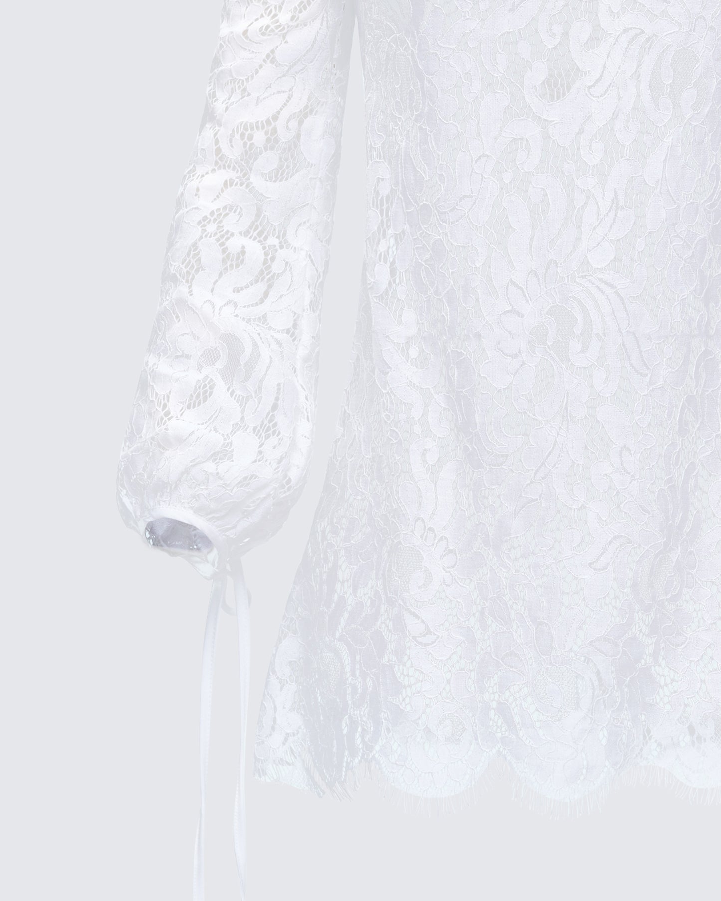 Rosetta Cream Lace Scalloped Mini Dress