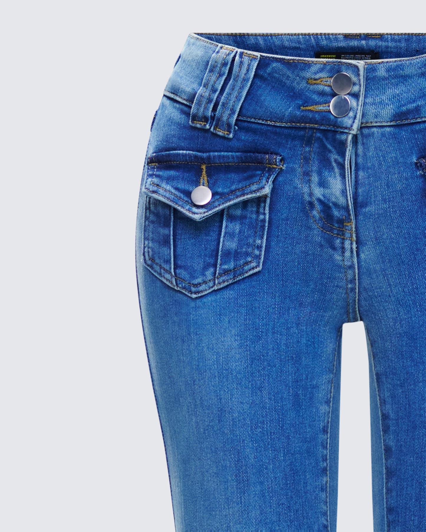 Bri Blue Denim Patch Pocket Jean