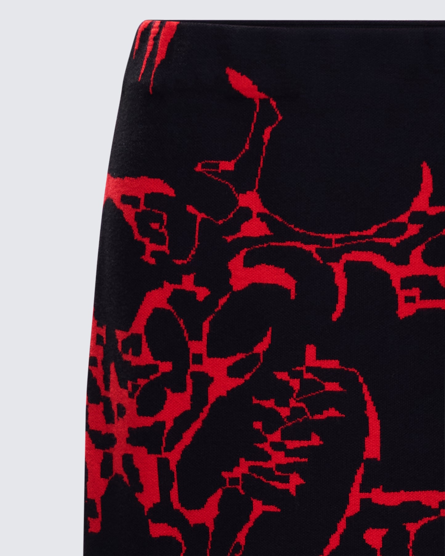 Dena Black Intarsia Knit Midi Skirt