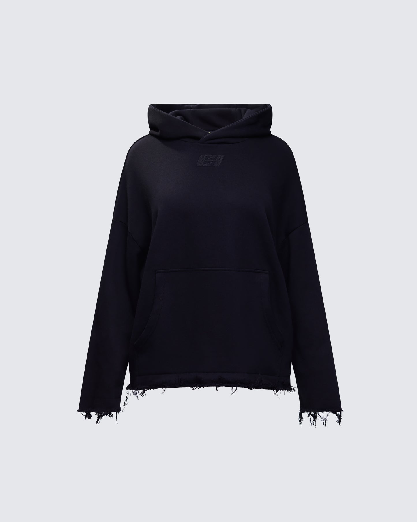 Aaralyn Black Distressed Hoodie product front