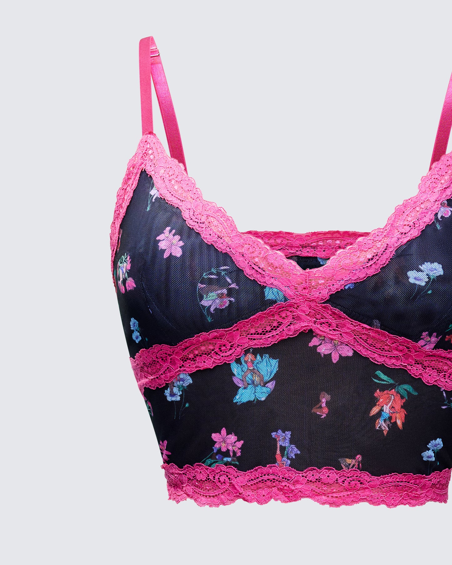 Aurelia Black Printed Mesh Cami