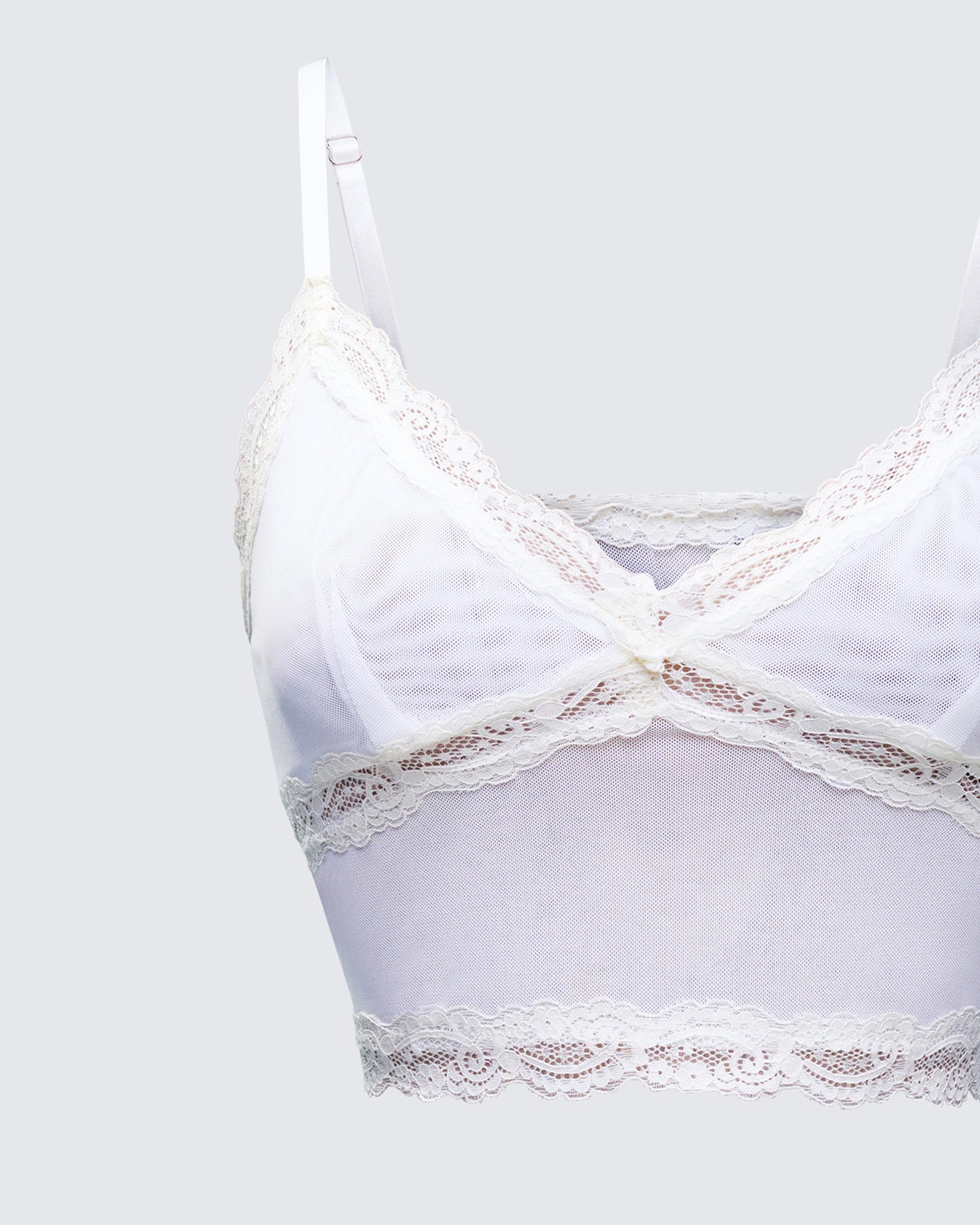 Aurelia White Mesh Cami