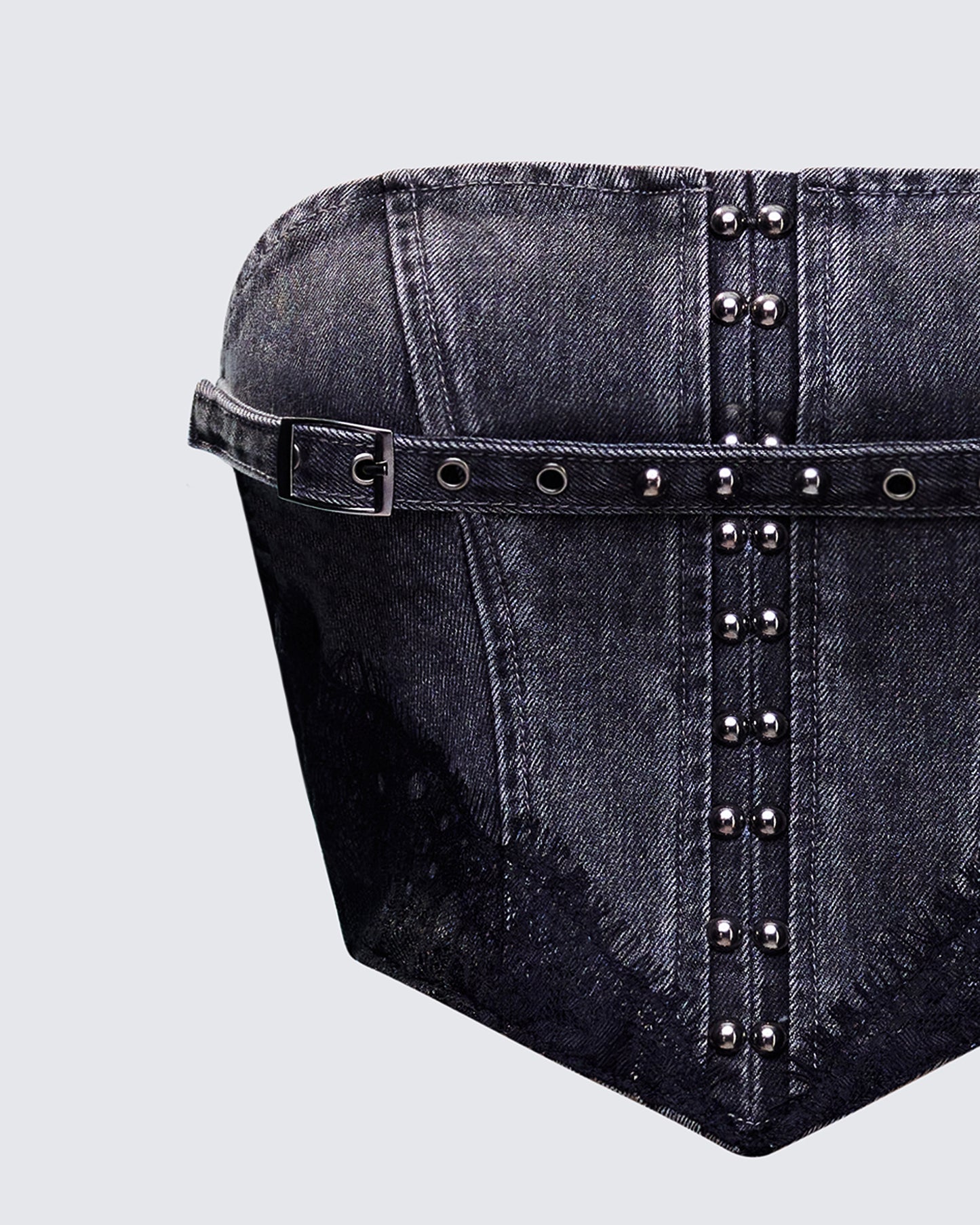 Titan Black Denim Corset Top