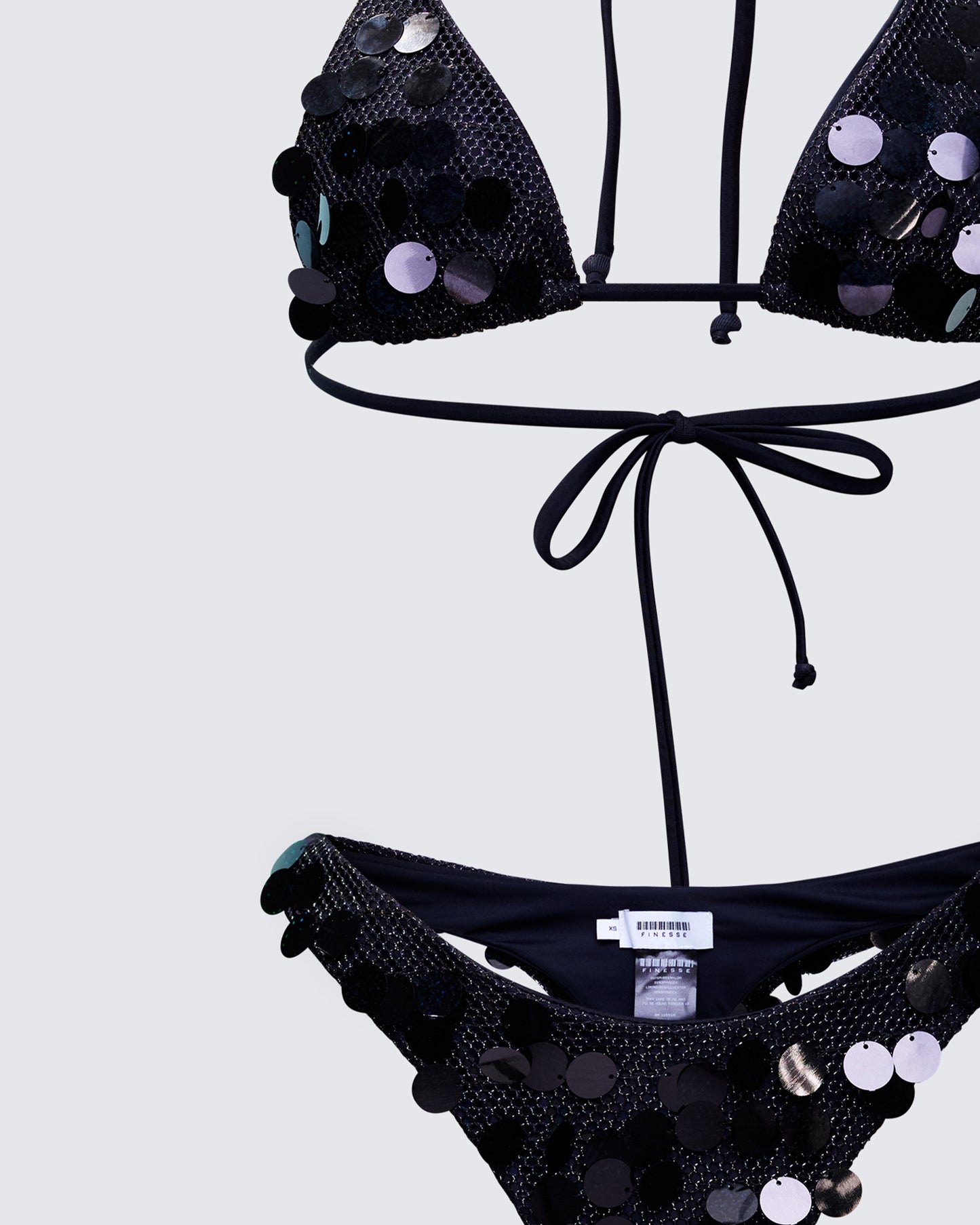 Women's black matching set alternate angle – FINESSE