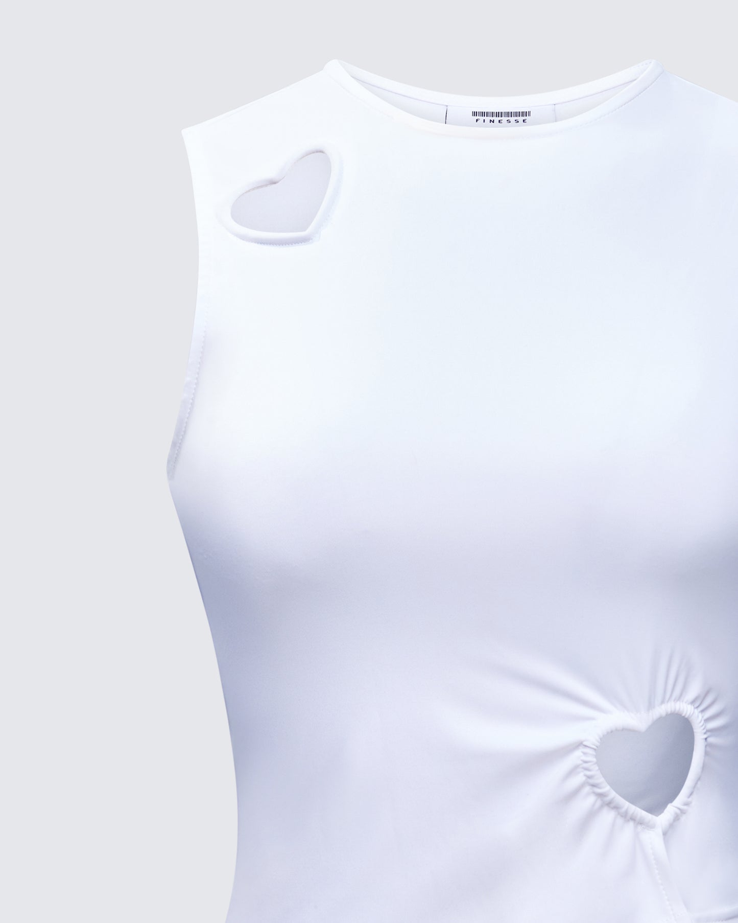 Cora White Jersey Heart Detail Top