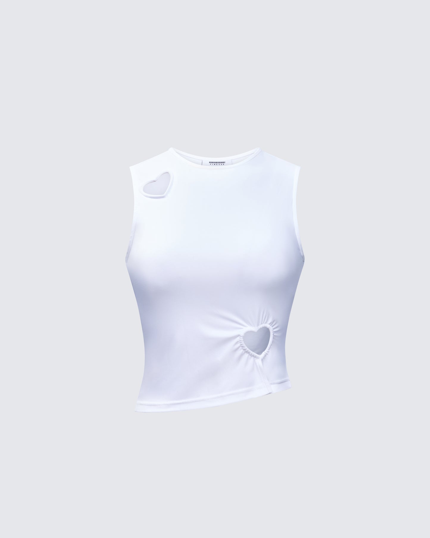 Cora White Jersey Heart Detail Top