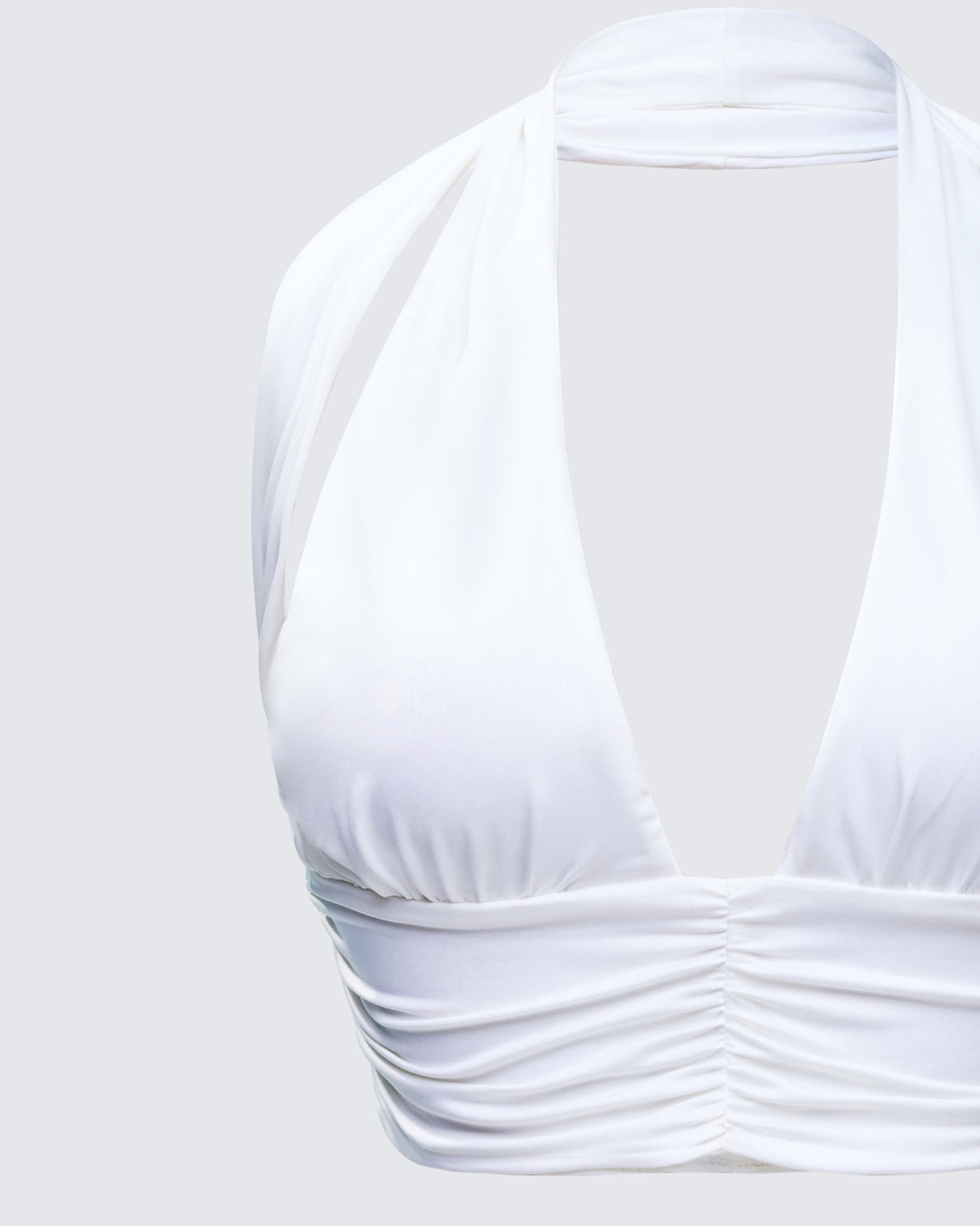 Iyanu Ivory Jersey Halter Top