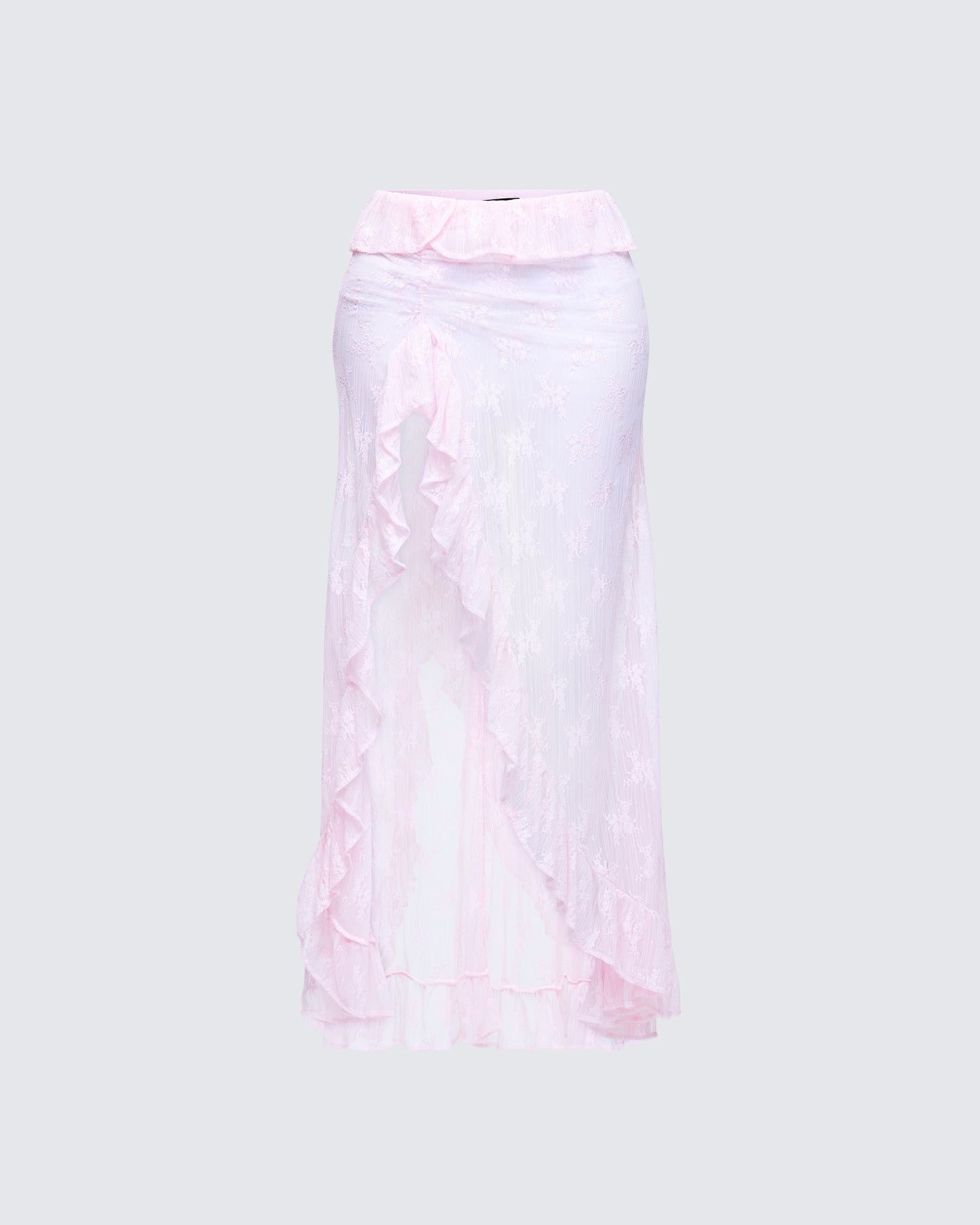 Sabella Blush Sheer Lace Maxi Skirt