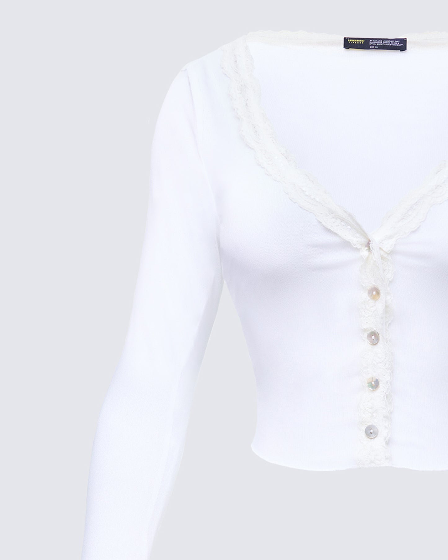 Aurelia White Long Sleeve Mesh Top