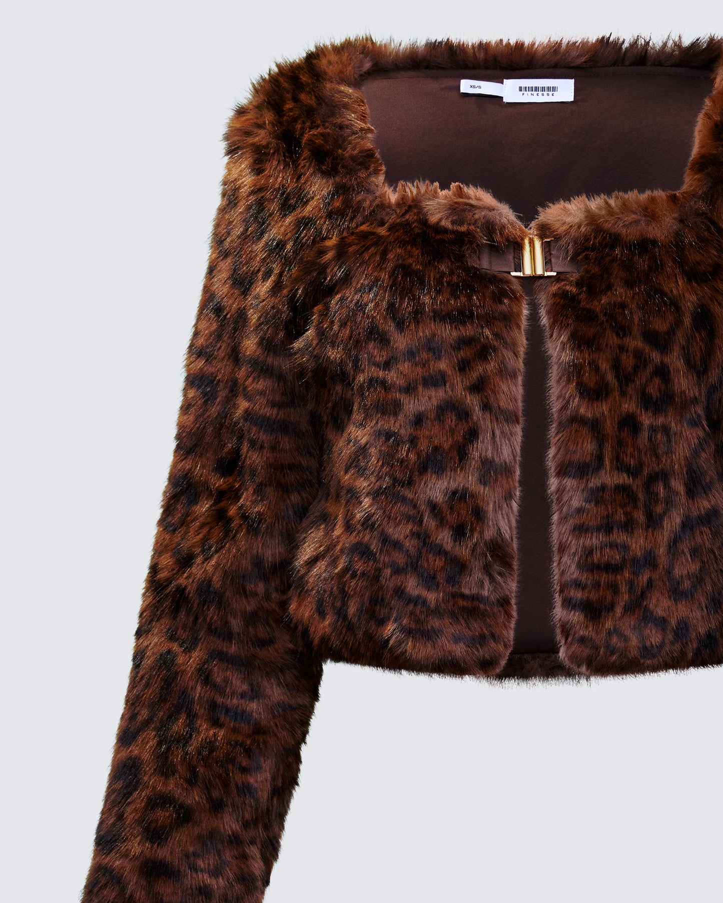 Isola Brown Faux Fur Cropped Jacket