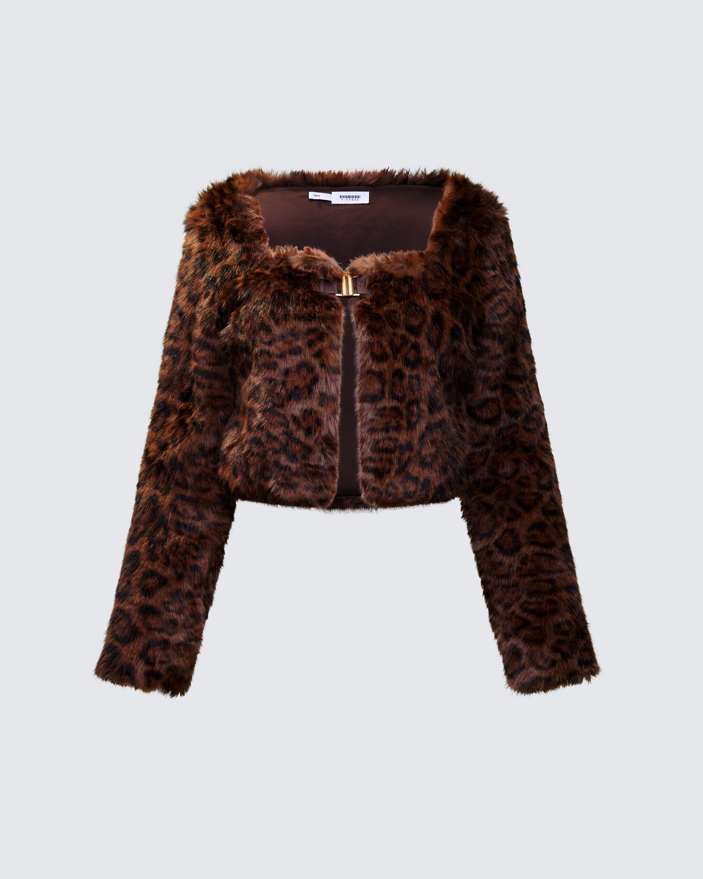 Isola Brown Faux Fur Cropped Jacket