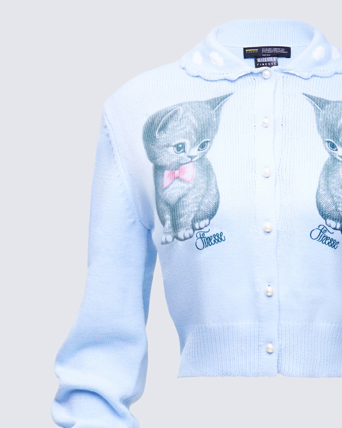 Kitty Blue Printed Cardigan