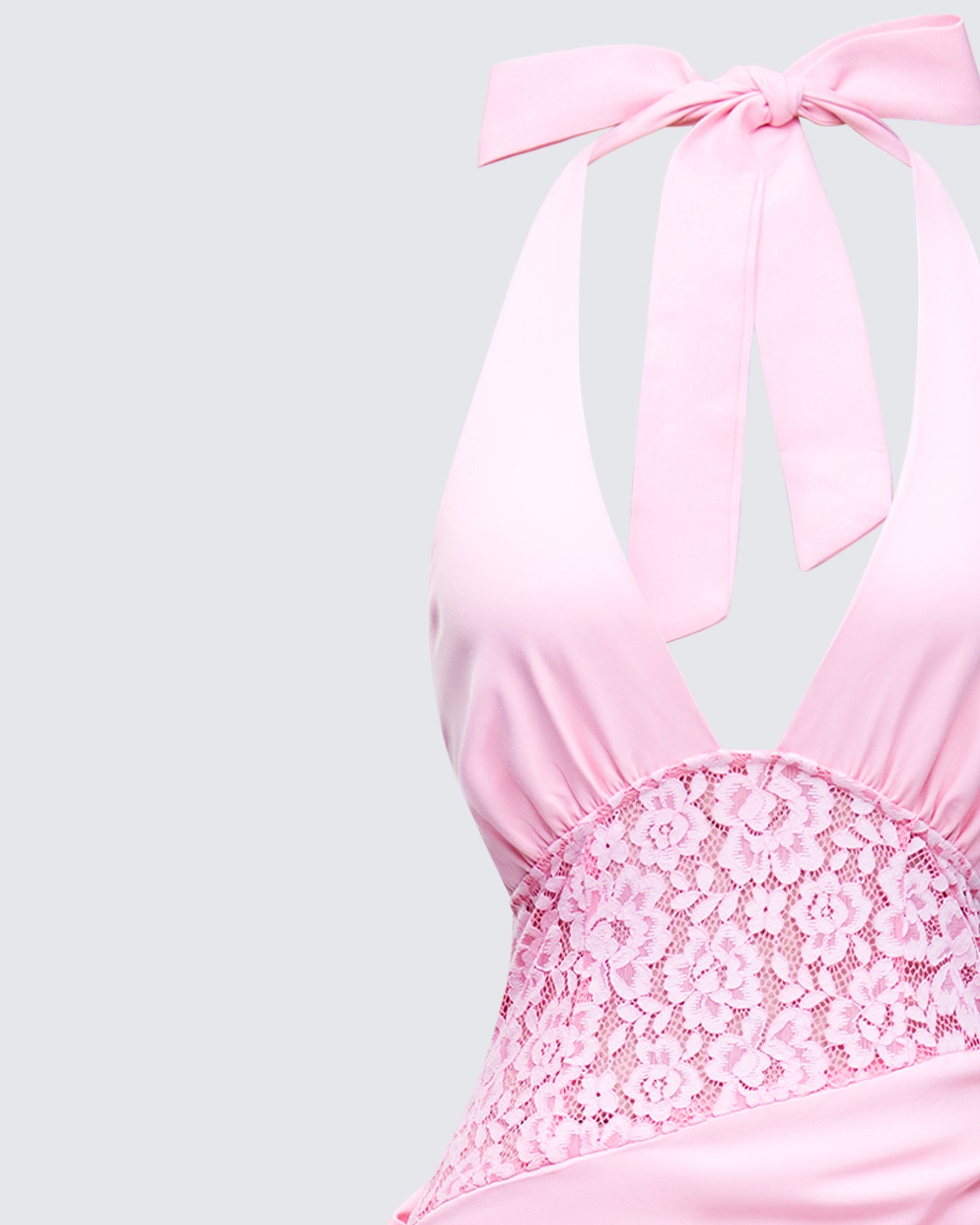 Lenora Pink Lace Detail Maxi Dress