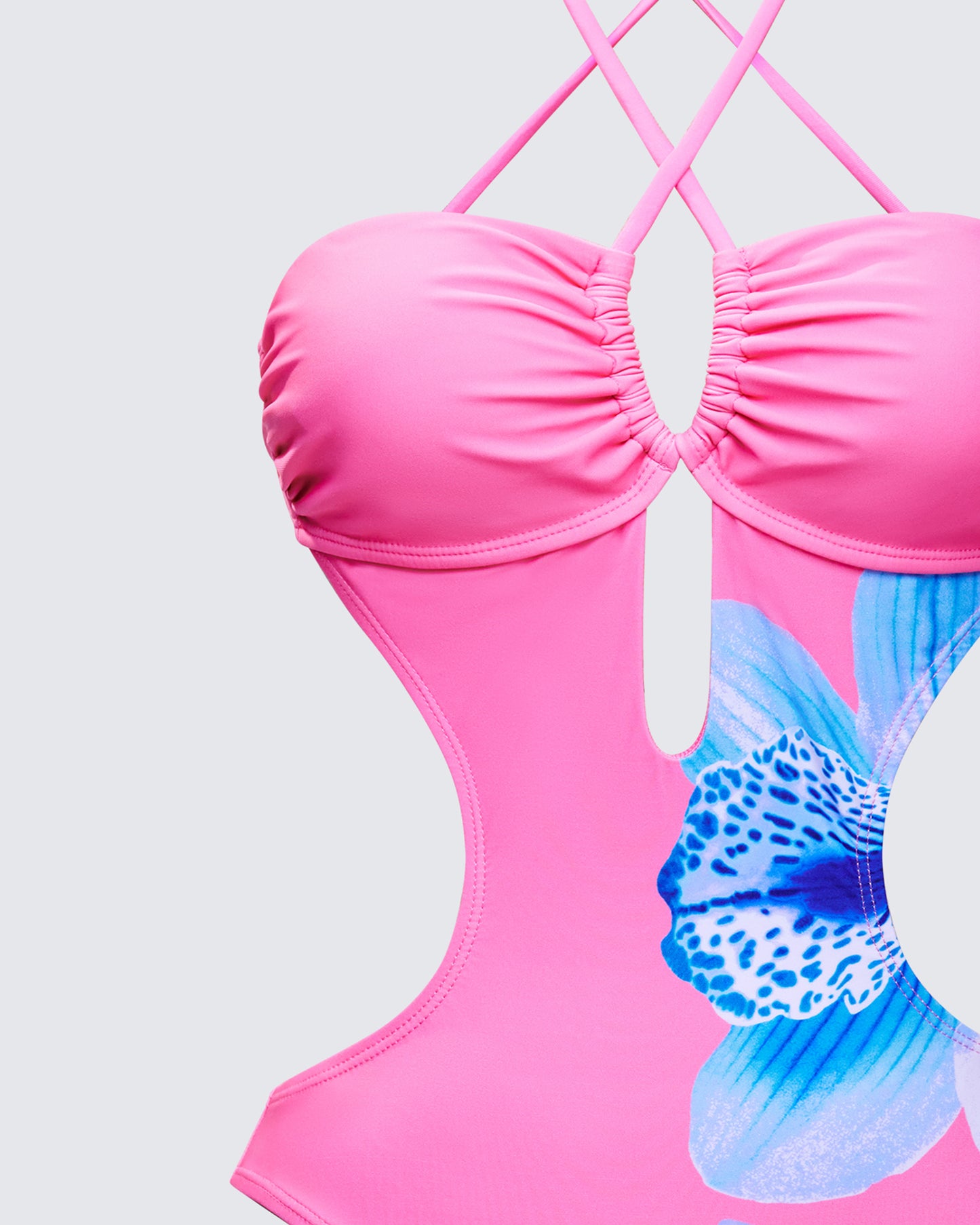 Murina Pink Flower Cutout Swimsuit