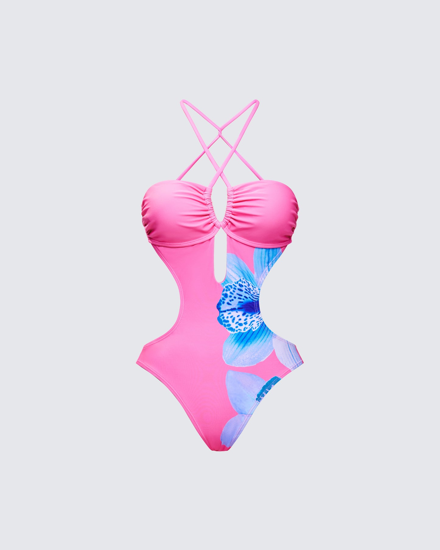 Murina Pink Flower Cutout Swimsuit