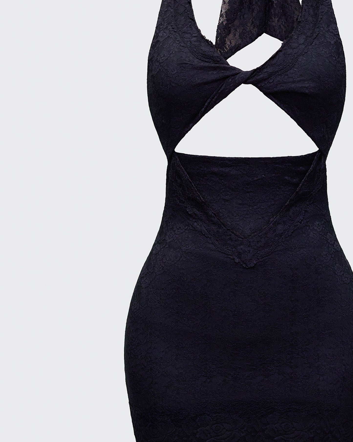 Rinna Black Lace Cut Out Mini Dress