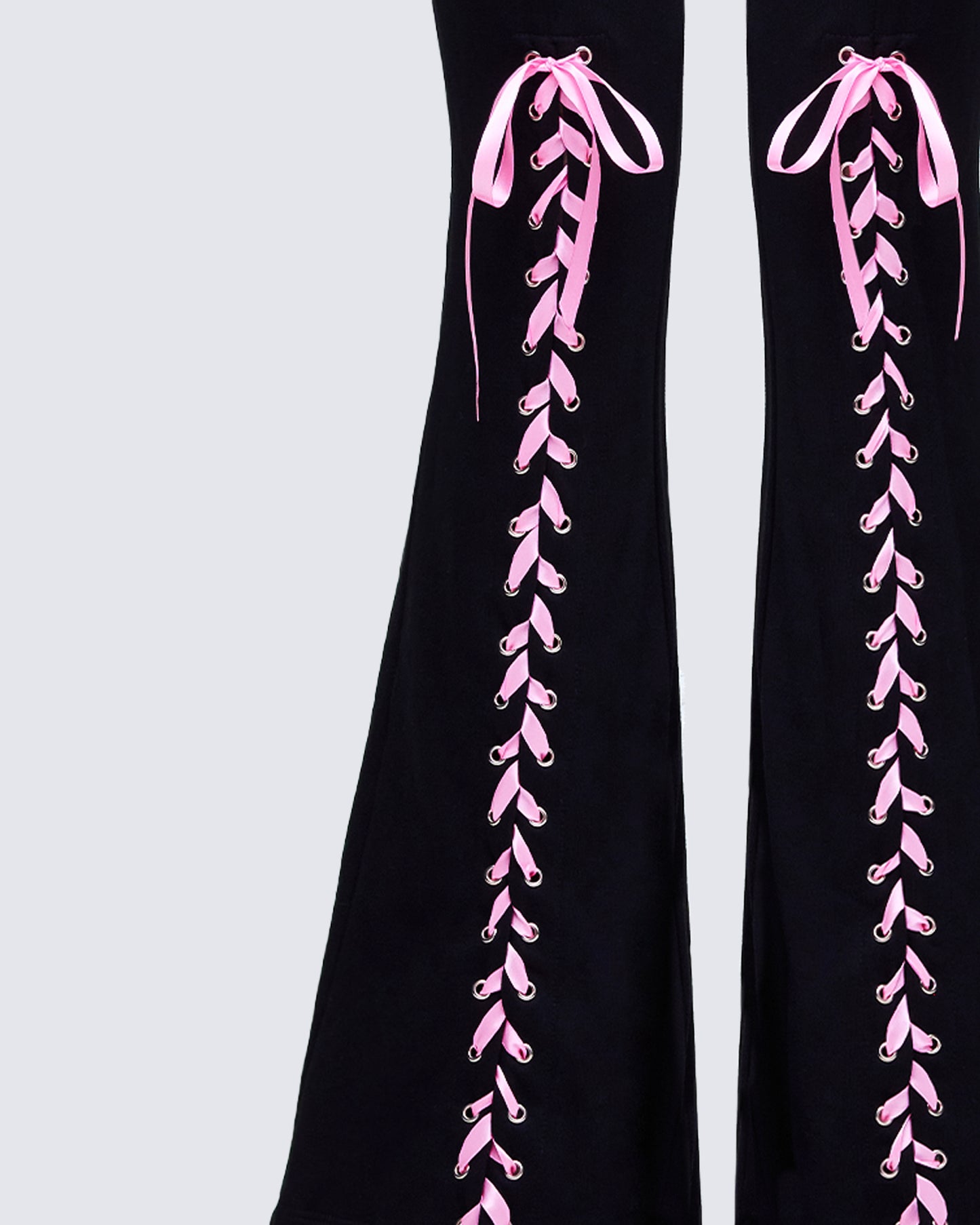 Vashti Black Ribbon Laced Sweatpants