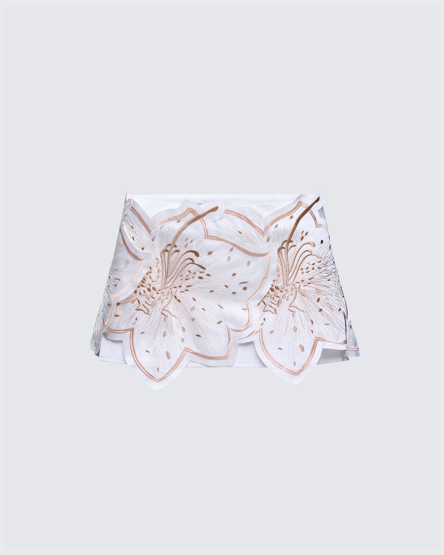 Ylva White Applique Mini Skirt