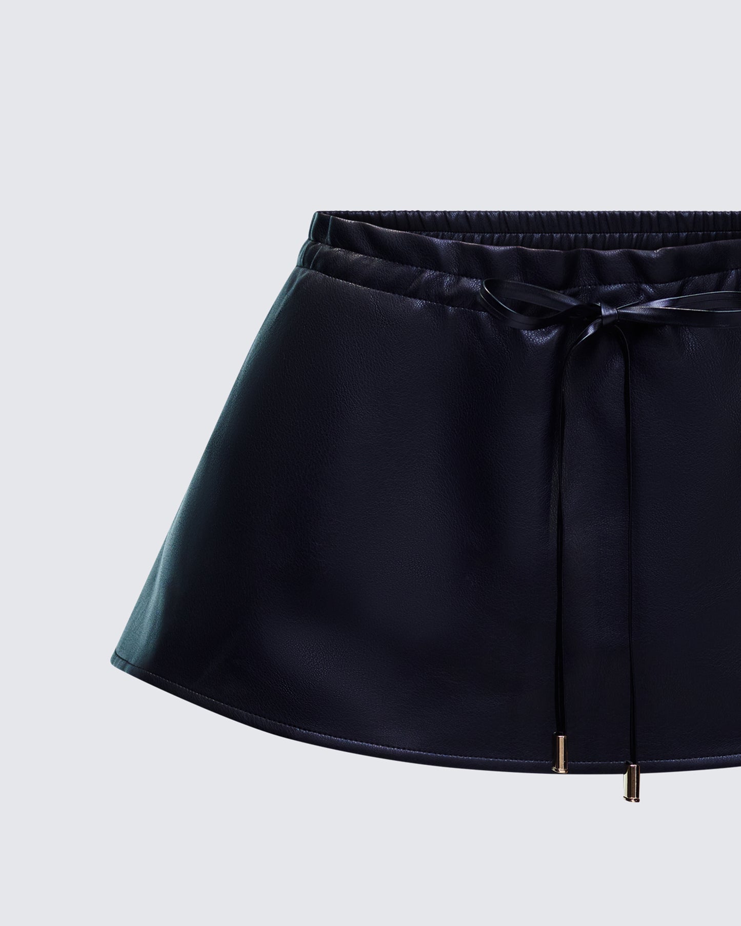 Zainab Black Vegan Leather Micro Skirt