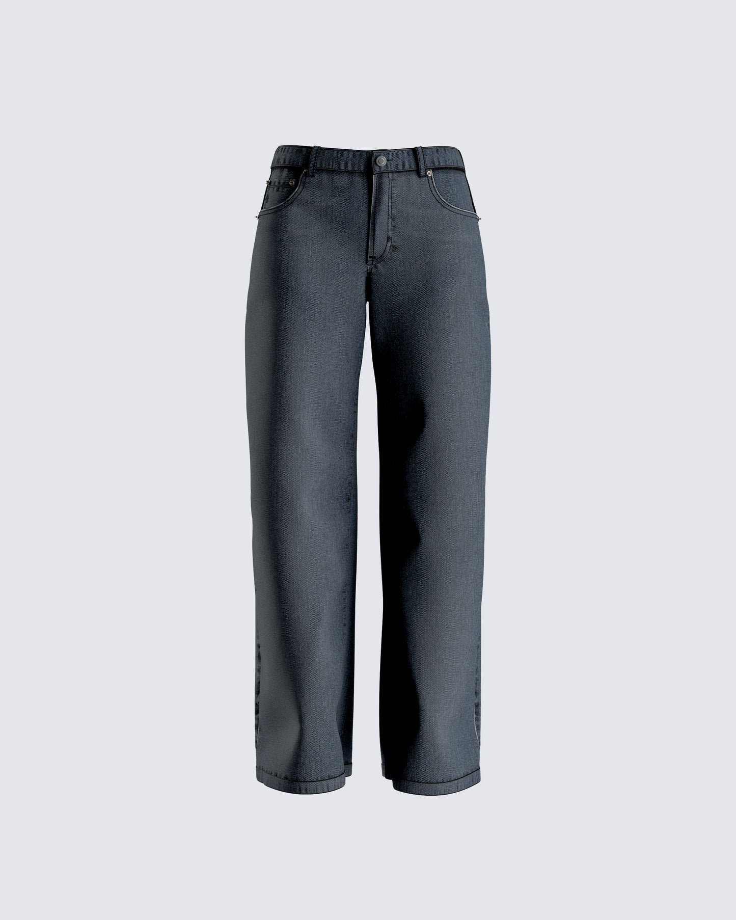 Frieda Grey Denim Wide Leg Jean 3d product front