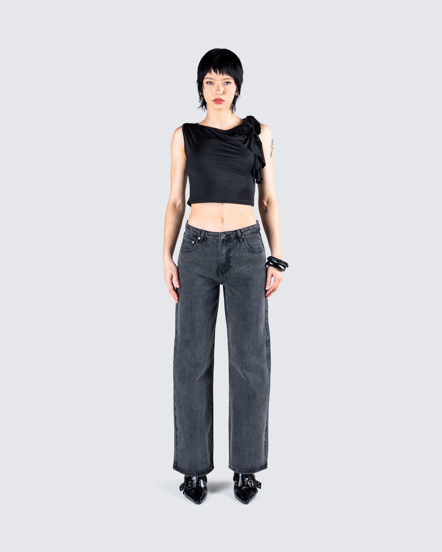 Frieda Denim Set model front