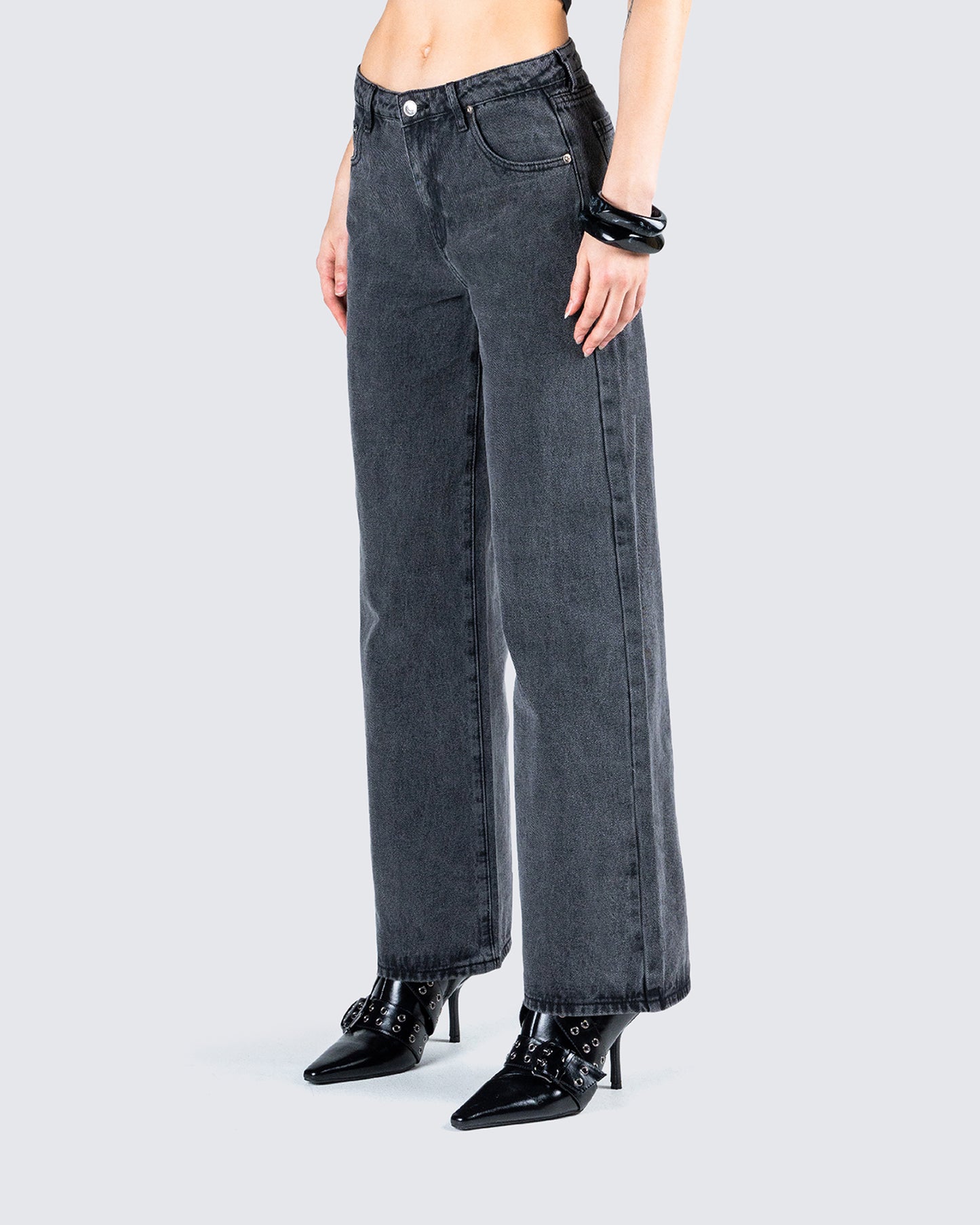 Frieda Grey Denim Wide Leg Jean