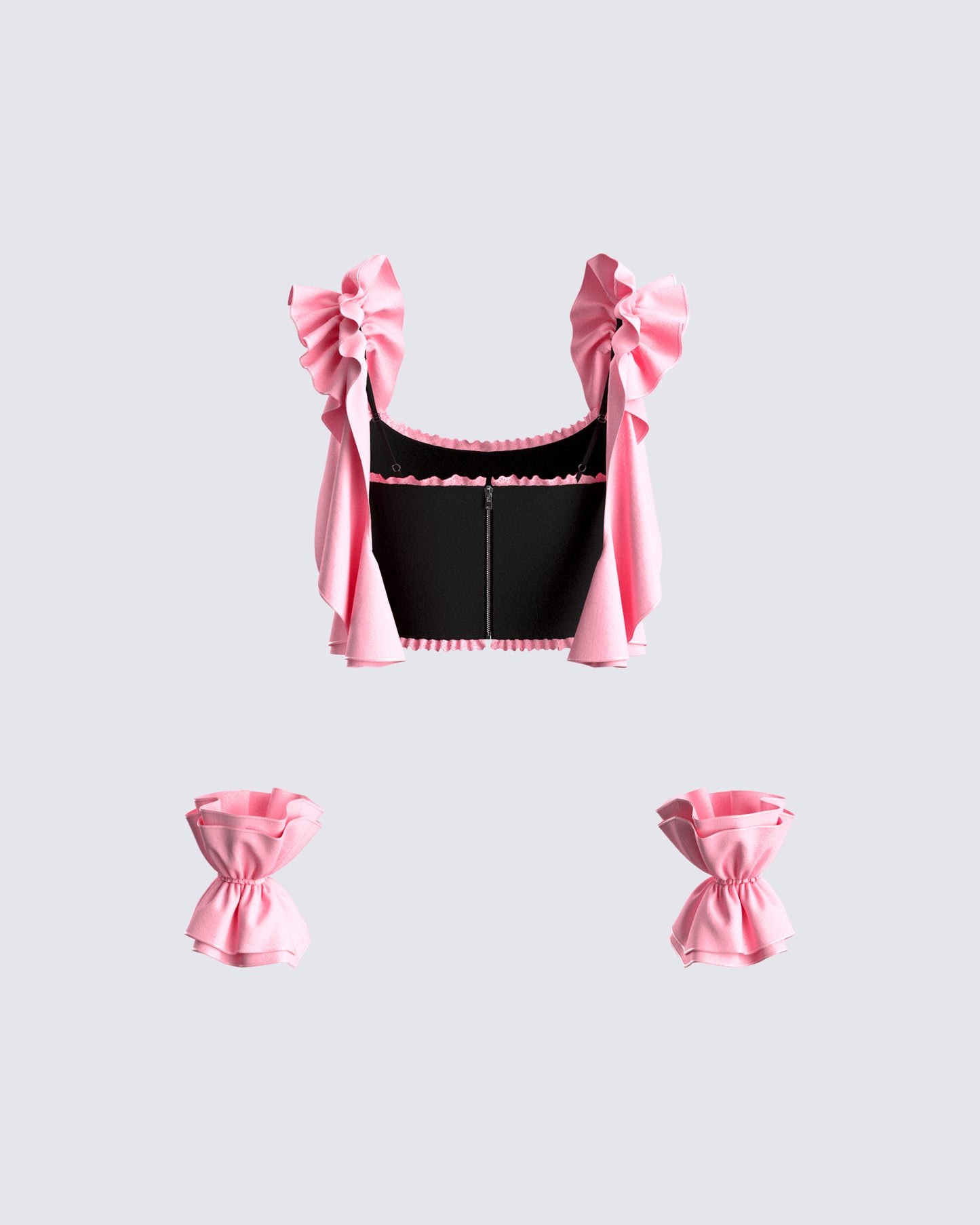 Gabriela Multi Ruffle Top & Cuffs