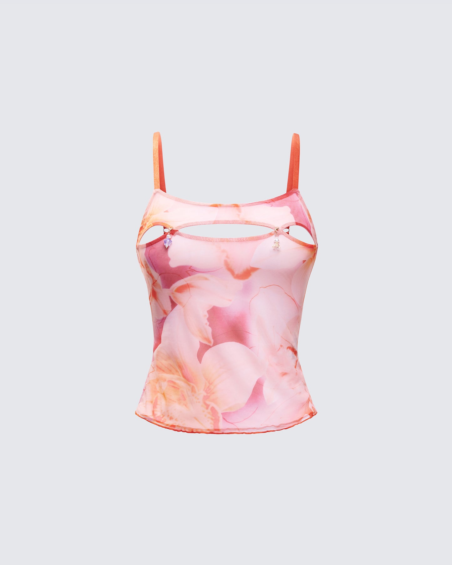 Galiana Peach Charm Cut Out Cami Top