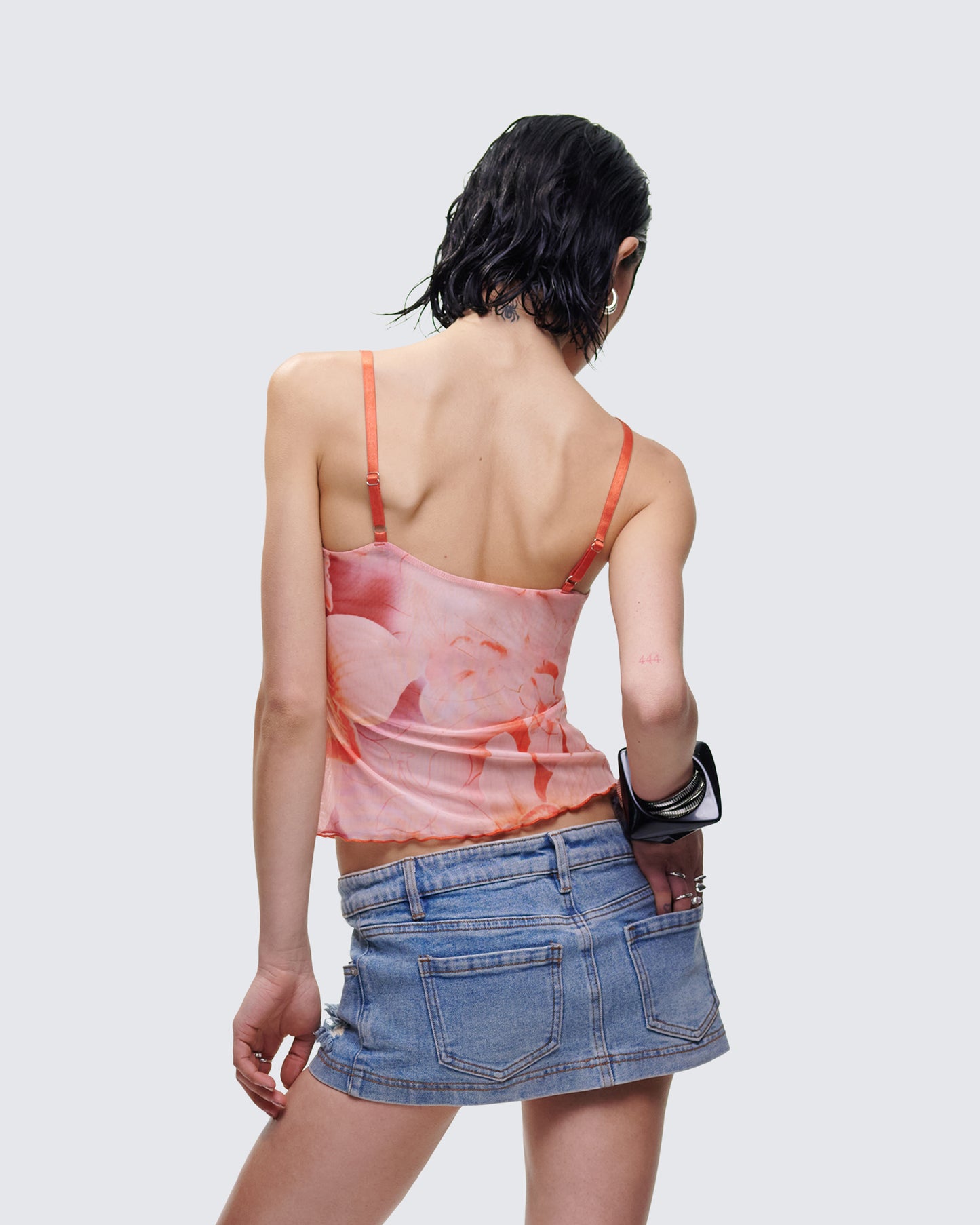 Galiana Peach Charm Cut Out Cami Top