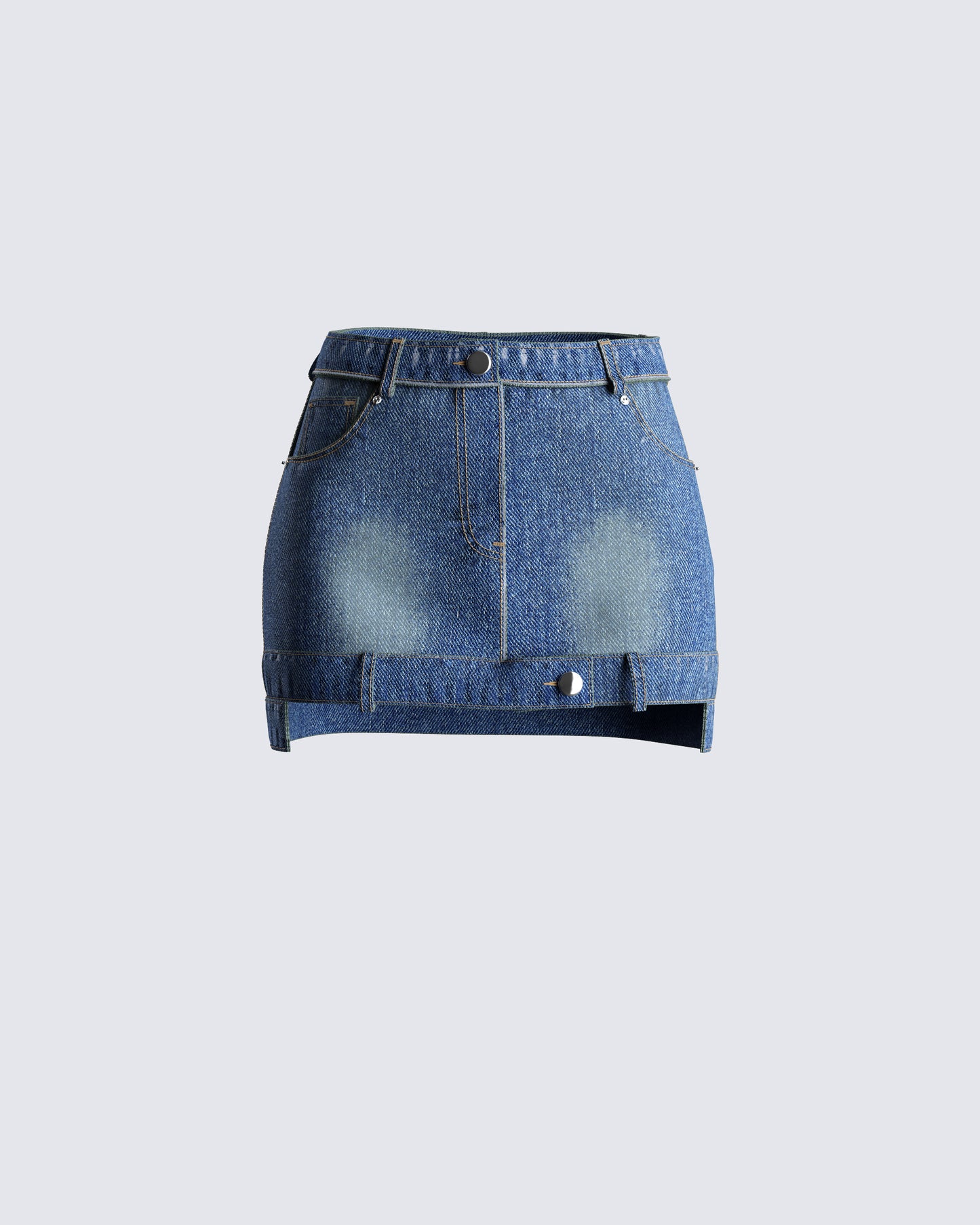 Georgina Blue Denim Mini Skirt 3d product front