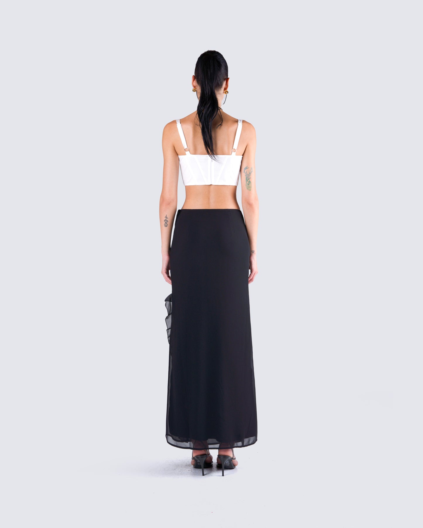 Sissy Black Ruffle Maxi Skirt