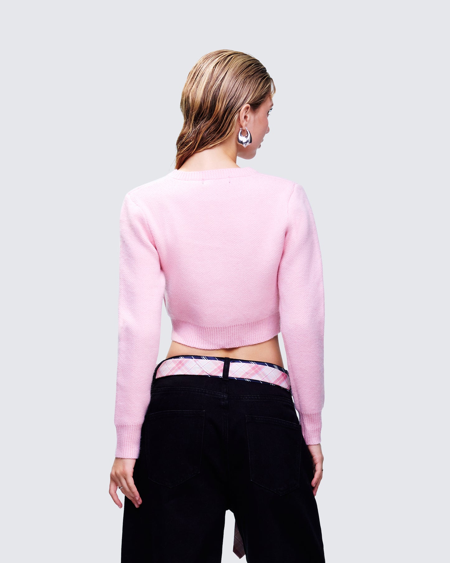 Habibah Pink Bow Detail Cardigan