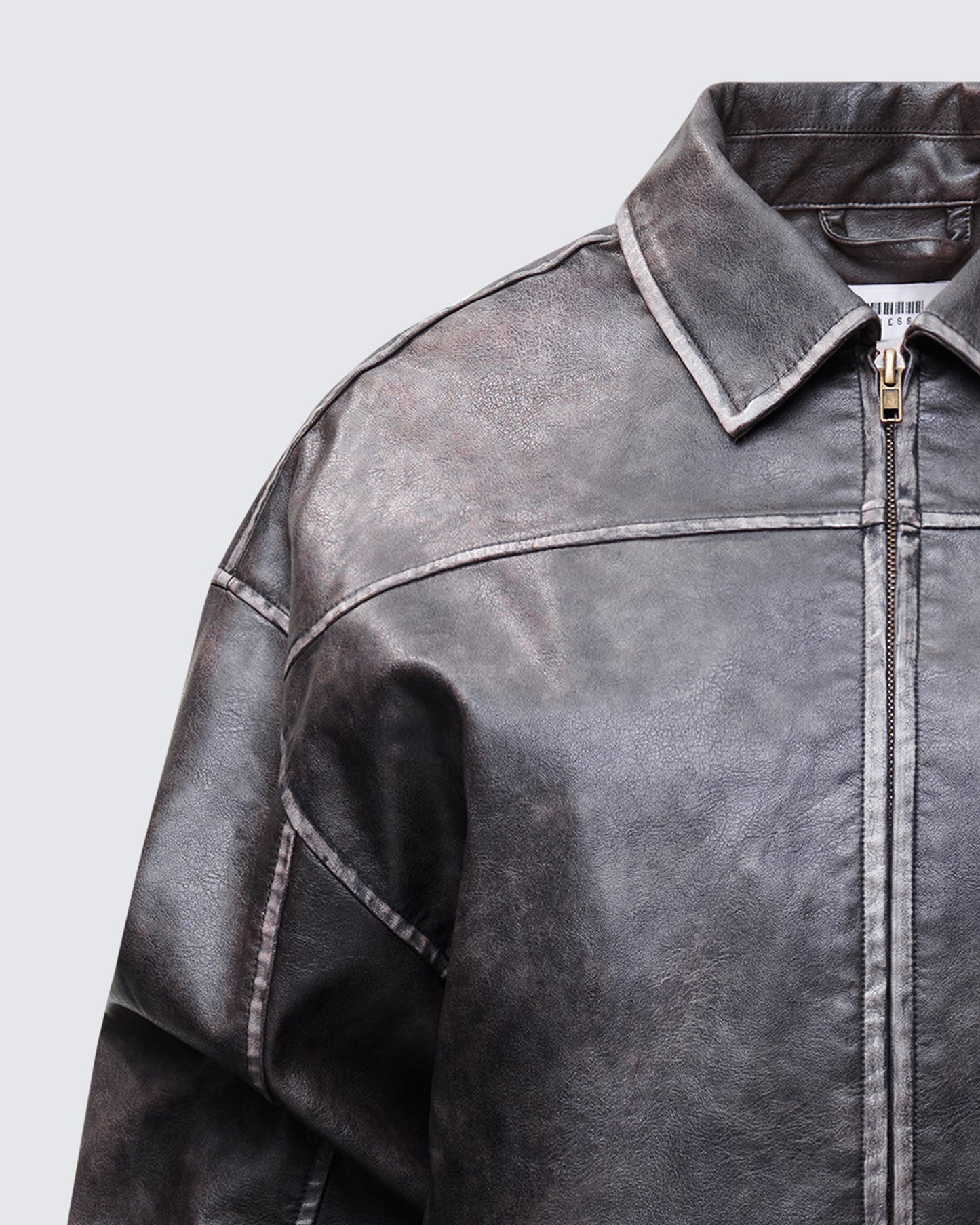 Hallow Brown Vegan Leather Jacket