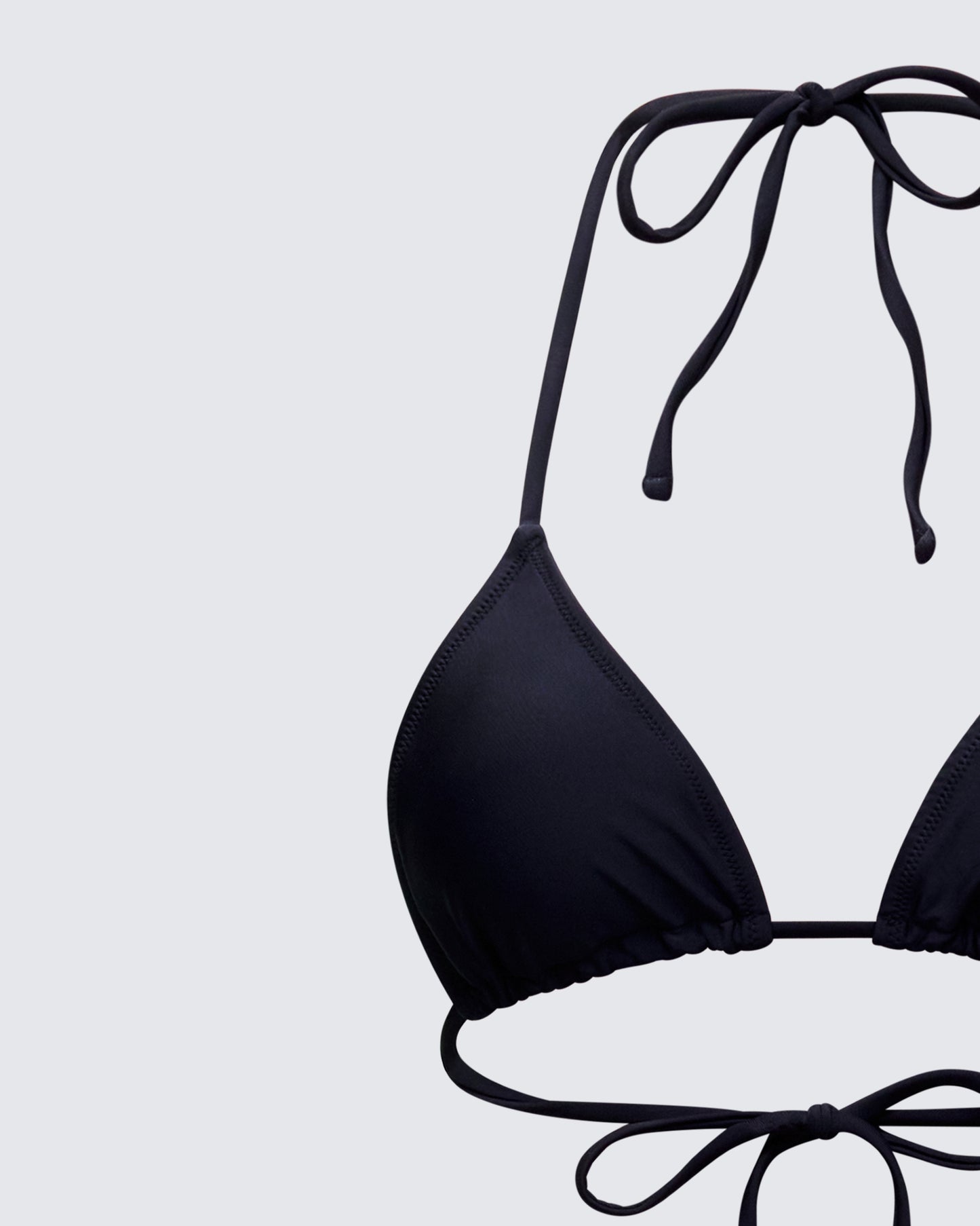 Halsey Black Triangle Bikini Top