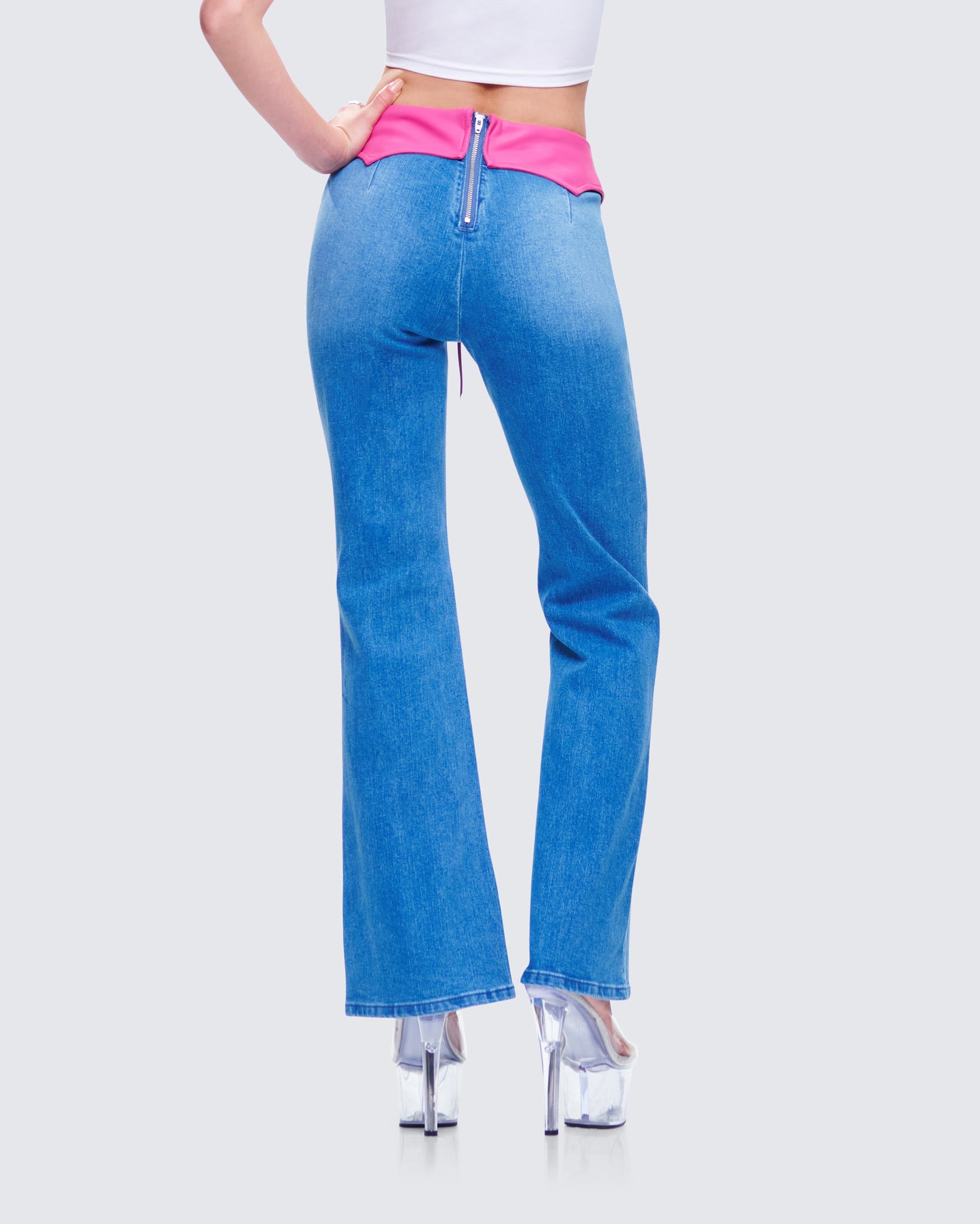 Hara Blue Low Rise Foldover Jean