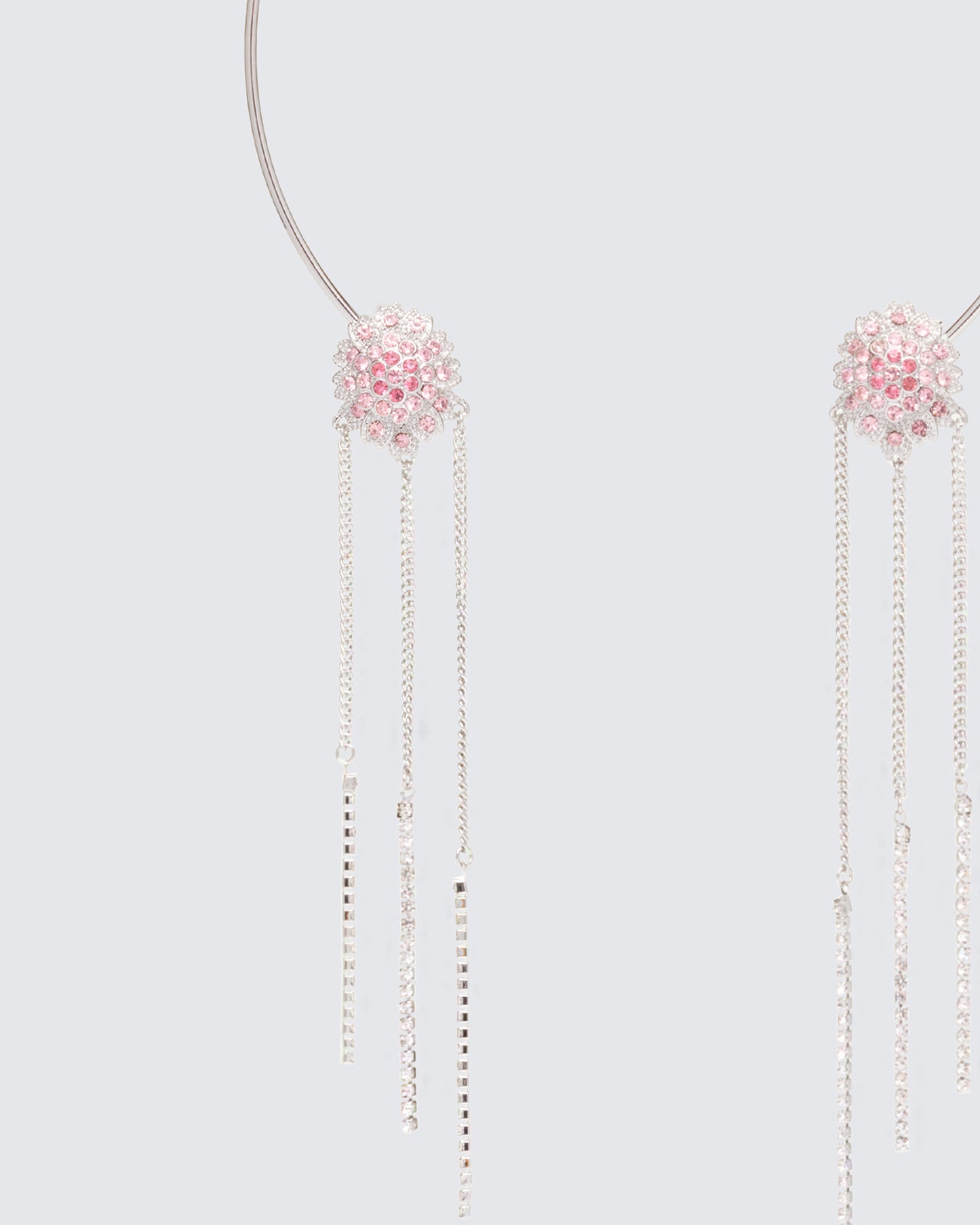 Pink necklace styled on model – FINESSE