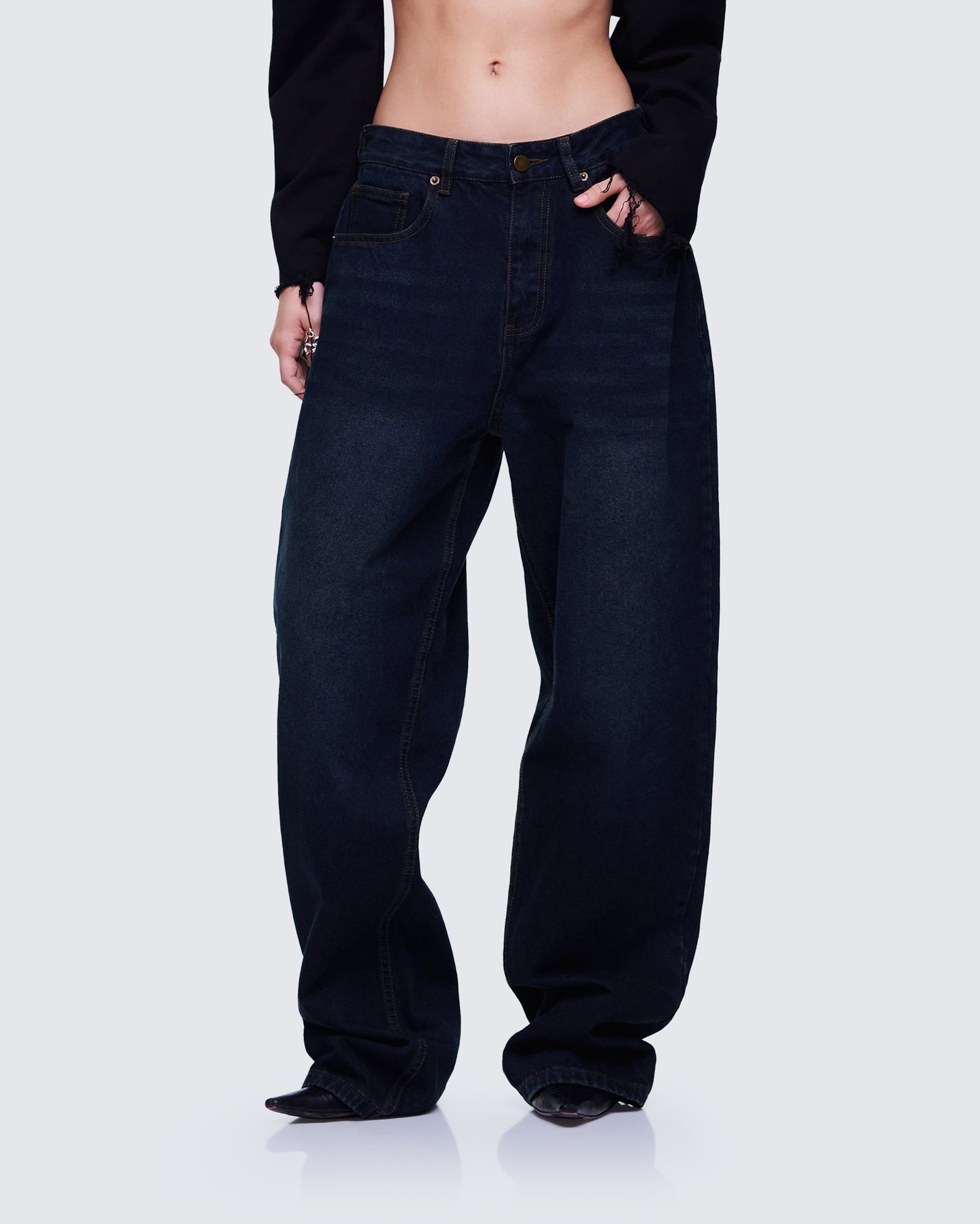 Haylie Blue Denim Baggy Pant