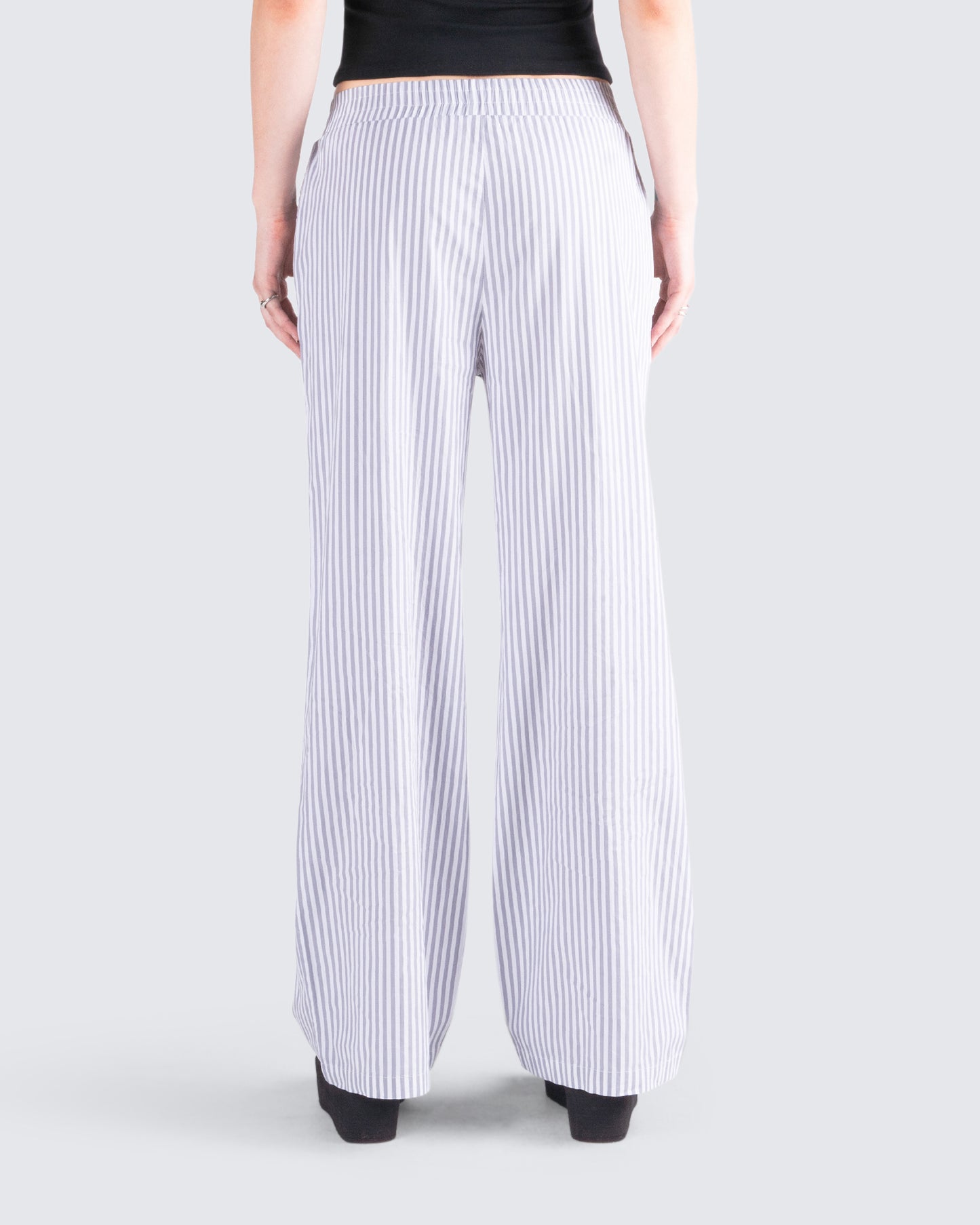 Hetty Grey Stripe Poplin Pant